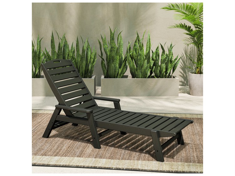 POLYWOOD® Nautical Recycled Plastic Stackable Outdoor Chaise Lounge
