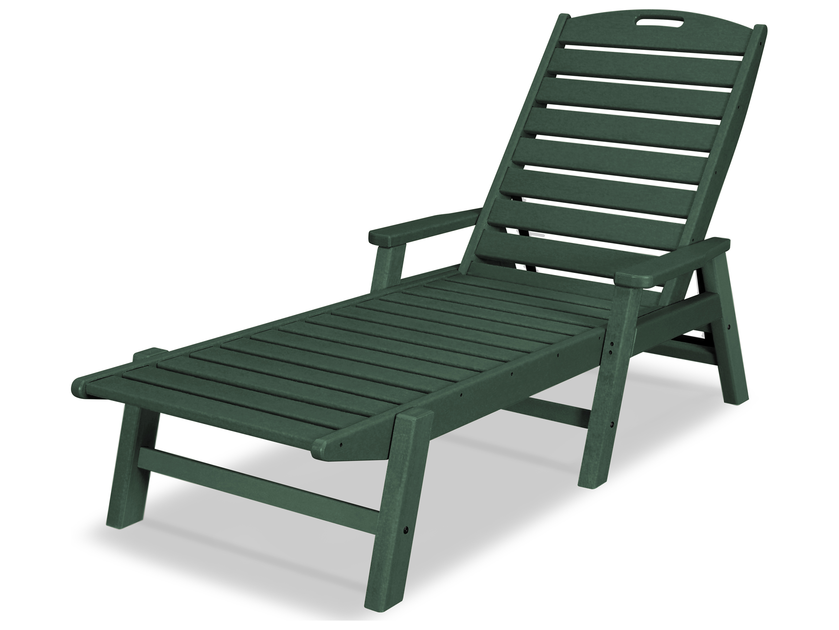 POLYWOOD® Nautical Recycled Plastic Stackable Outdoor Chaise Lounge