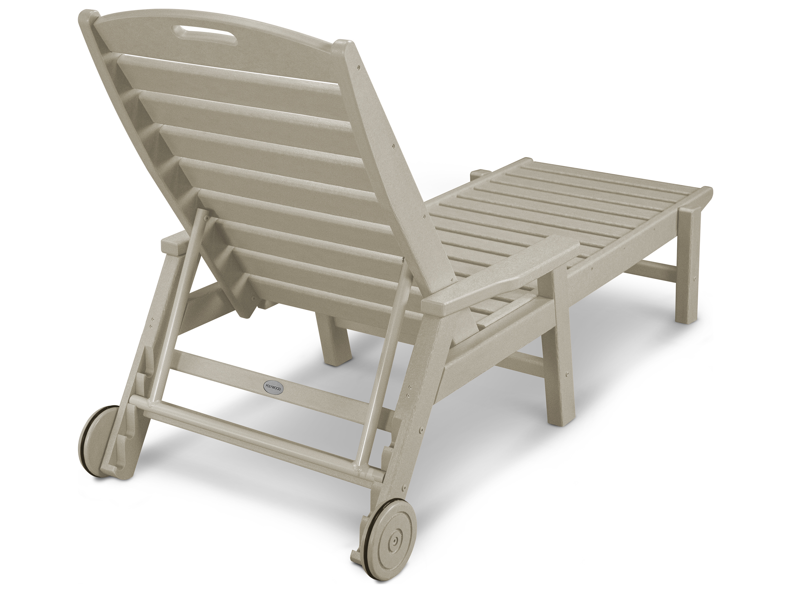 POLYWOOD® Nautical Recycled Plastic Stackable Chaise Lounge with Wheels