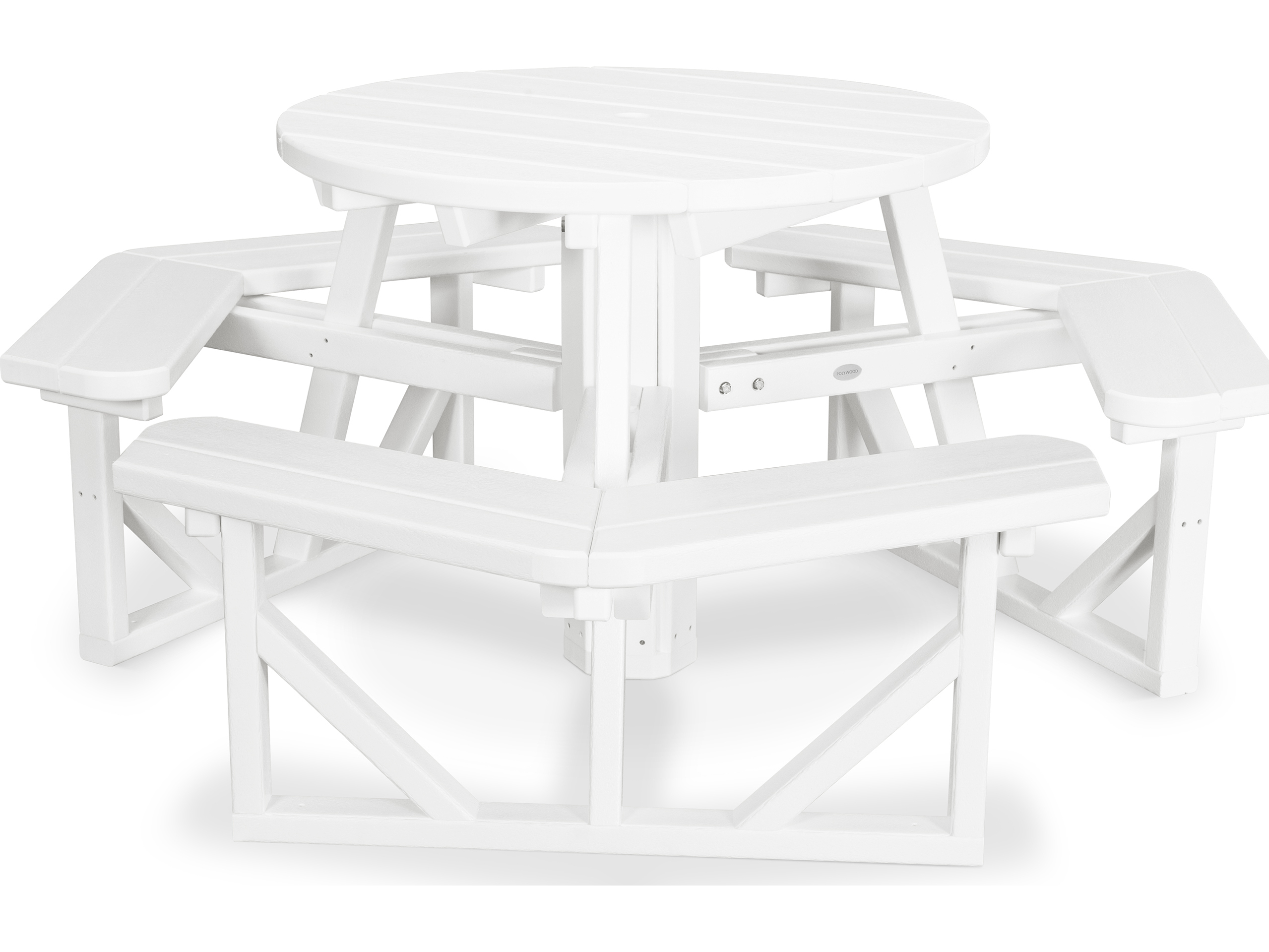 POLYWOOD® Park Recycled Plastic 36'' Round Picnic Table PWPH36