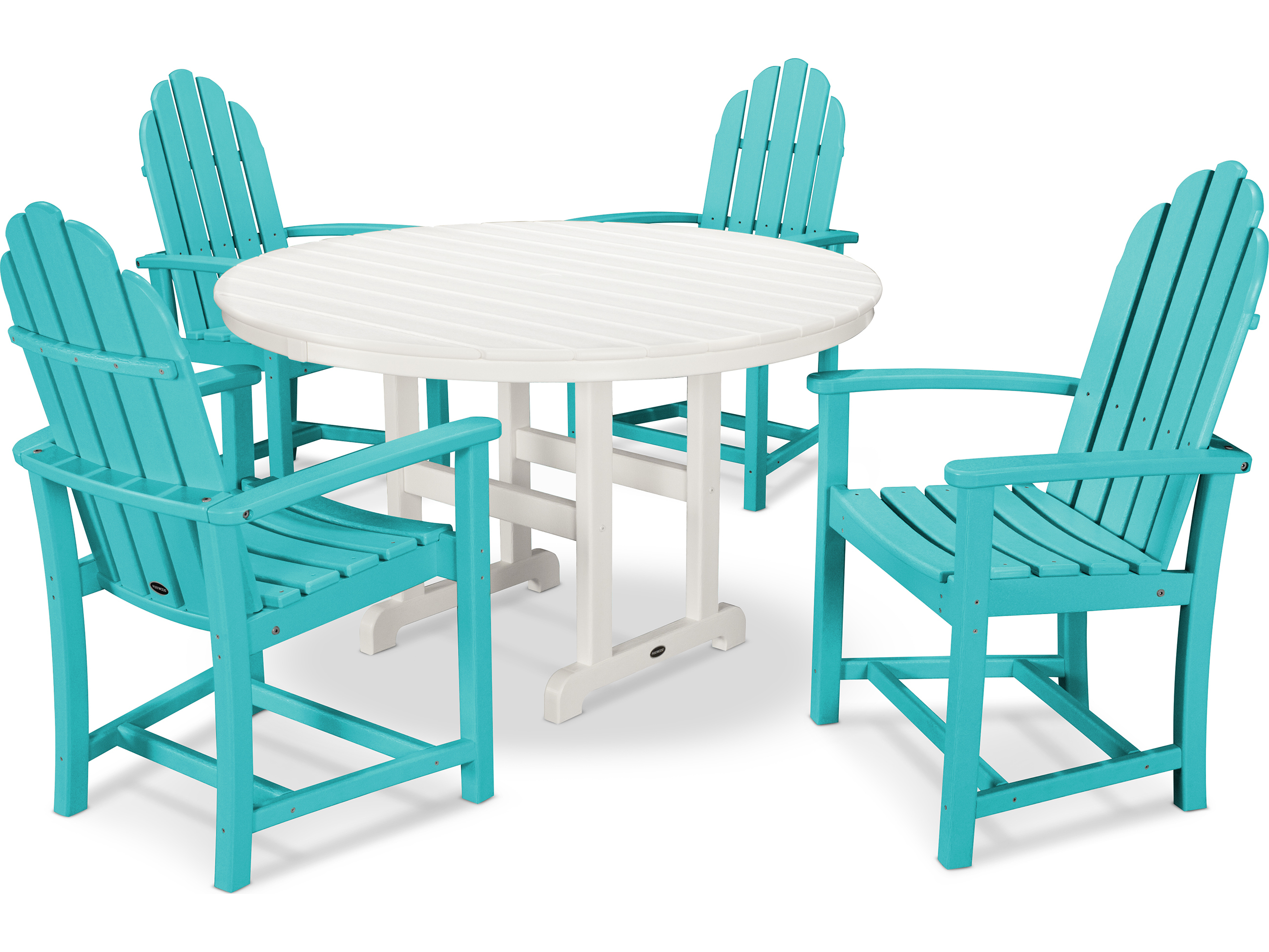 POLYWOOD® Classic Adirondack Recycled Plastic Dining 5Piece Patio Dining Set PWPWS1141