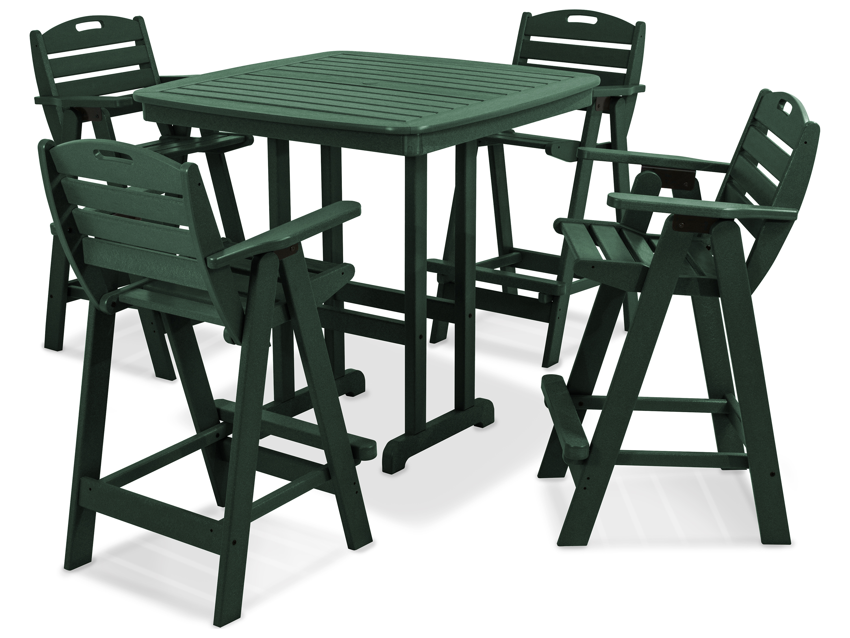 POLYWOOD® Nautical Recycled Plastic 5Piece Bar Set PWPWS1441