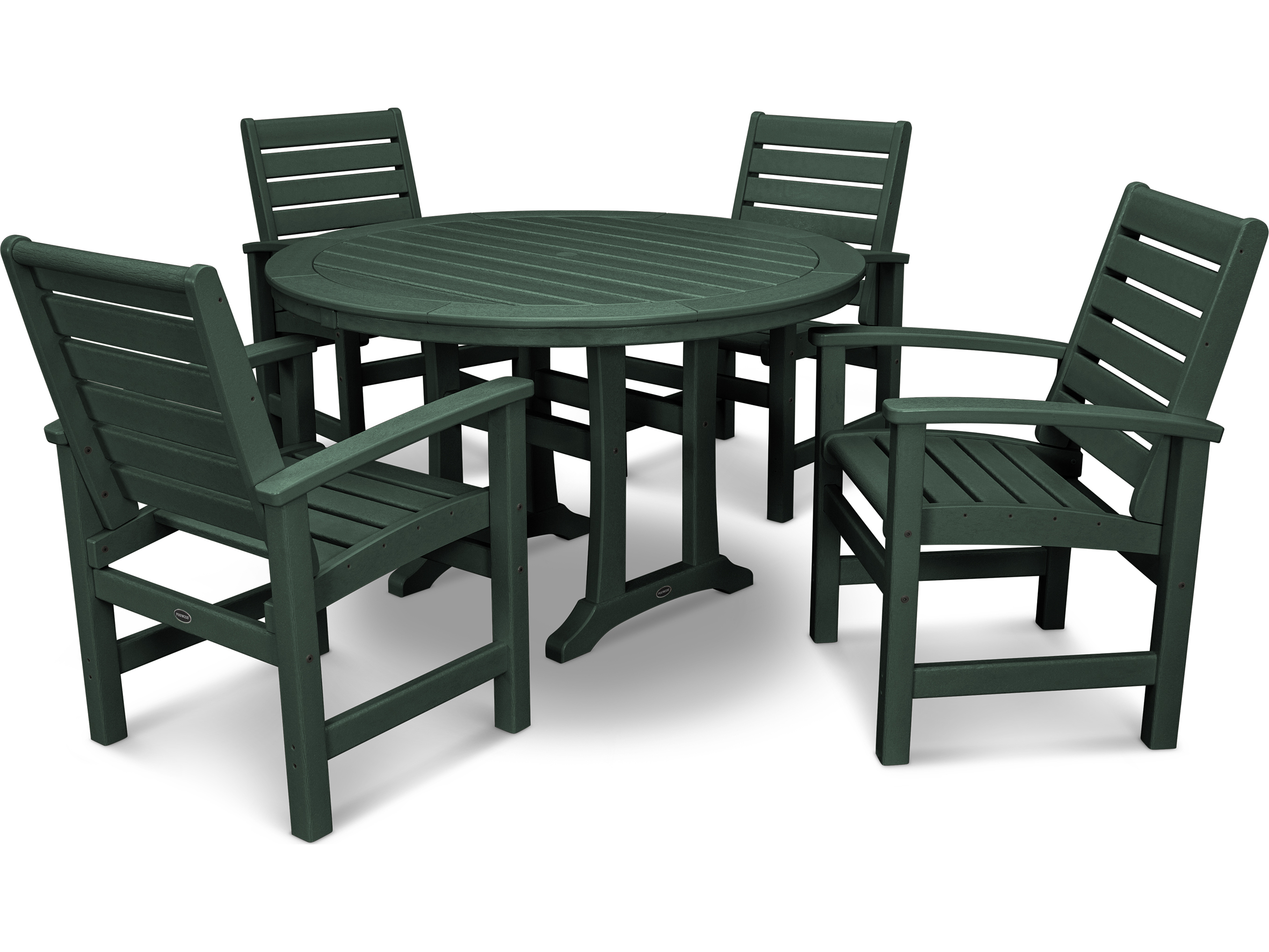 POLYWOOD® Signature Recycled Plastic 5 Piece Nautical Trestle Dining