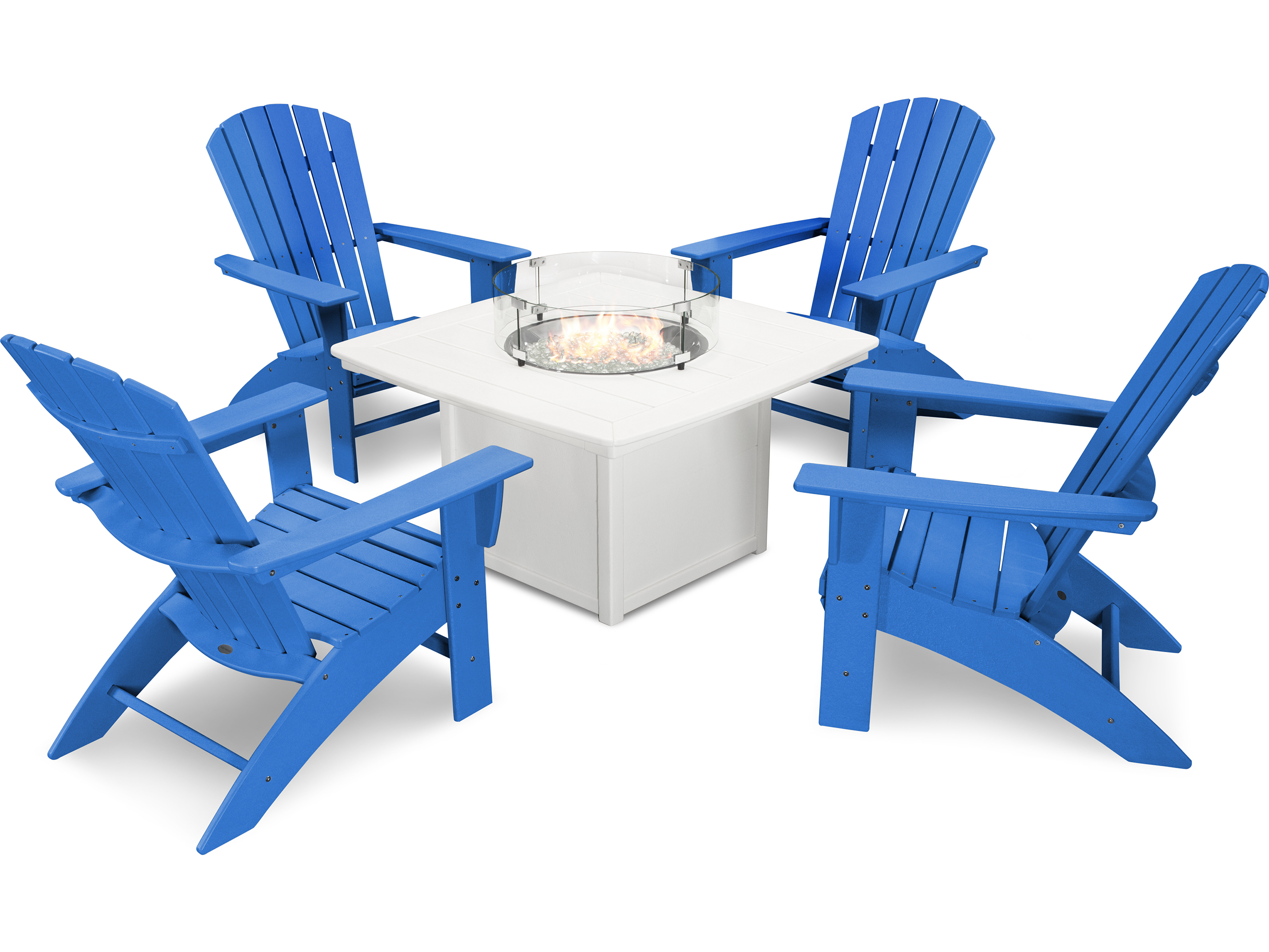 POLYWOOD® Nautical Recycled Plastic 5 Piece Lounge Set PWS4091