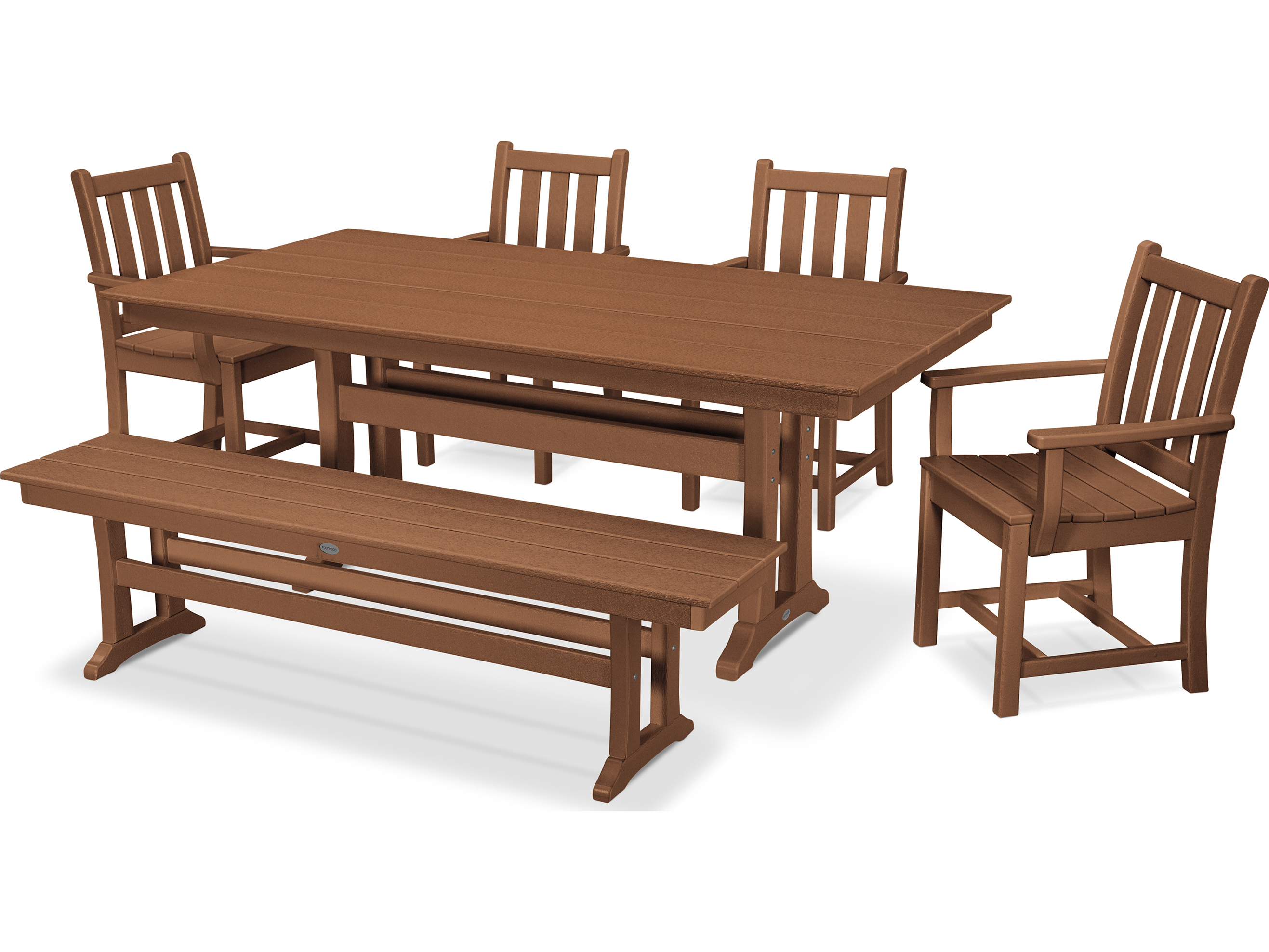 POLYWOOD® Traditional Recycled Plastic 6 Piece Farmhouse Dining Set