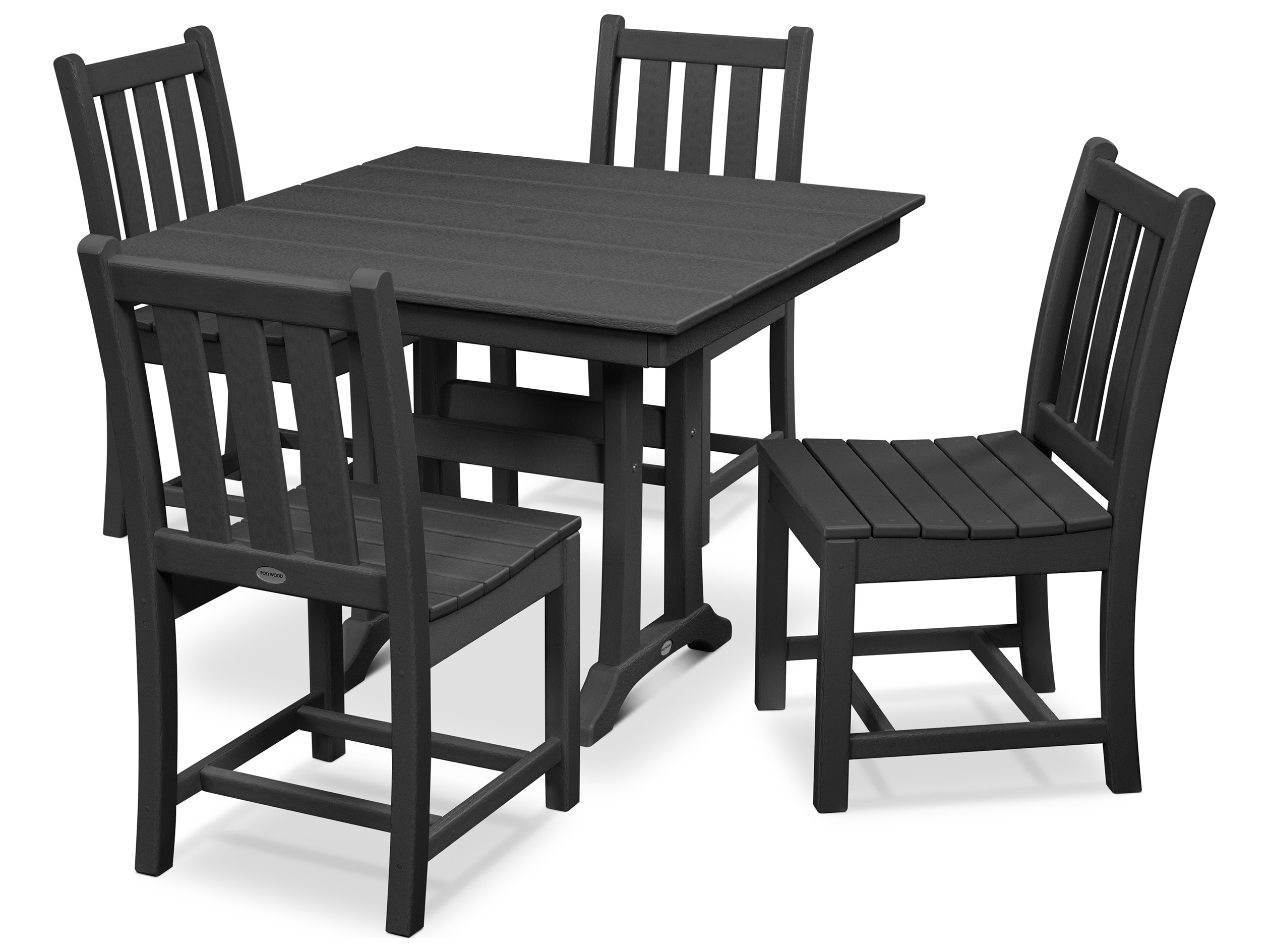 POLYWOOD® Traditional Recycled Plastic 5 Piece Farmhouse Outdoor Dining