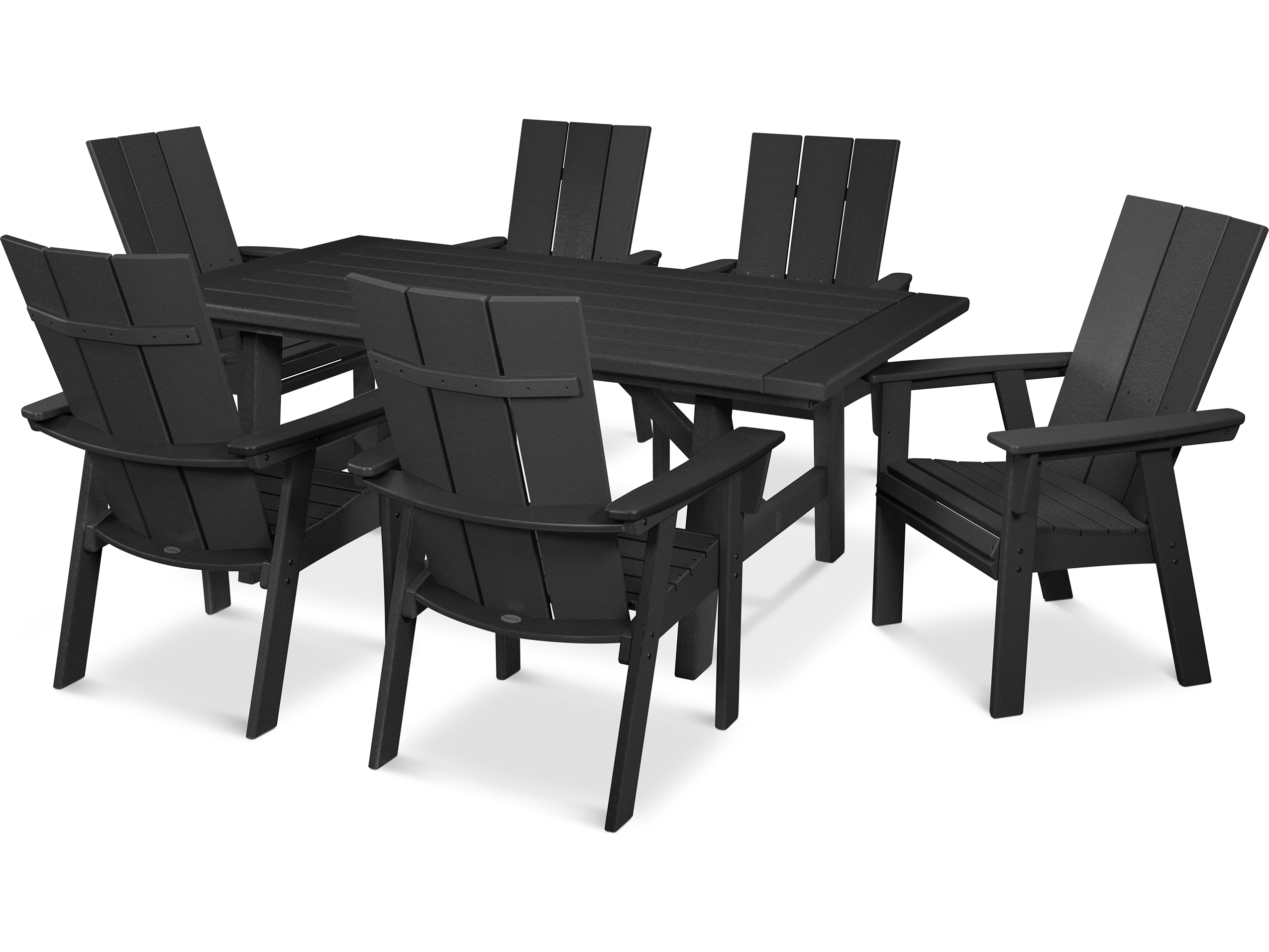 POLYWOOD® Modern Recycled Plastic 7 Piece Rustic Farmhouse Outdoor