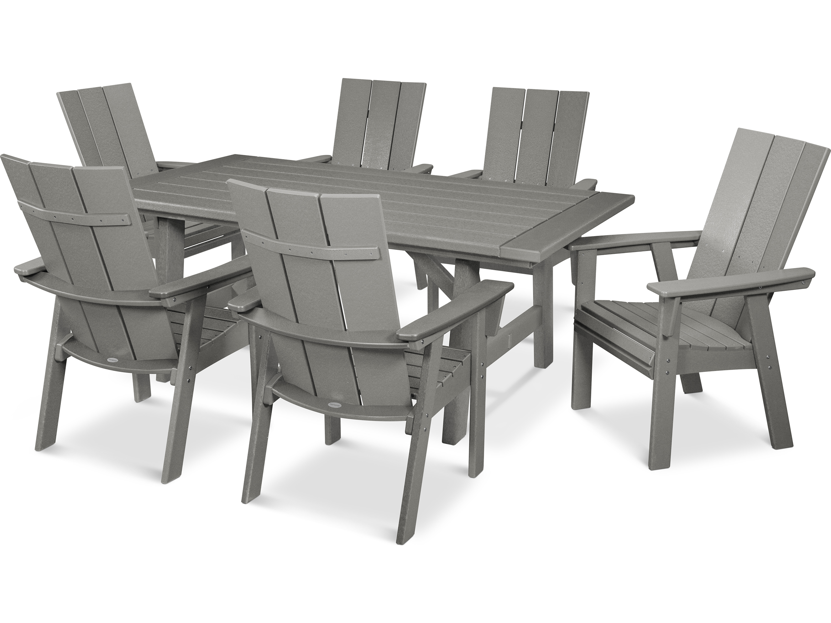 POLYWOOD® Modern Recycled Plastic 7 Piece Rustic Farmhouse Outdoor