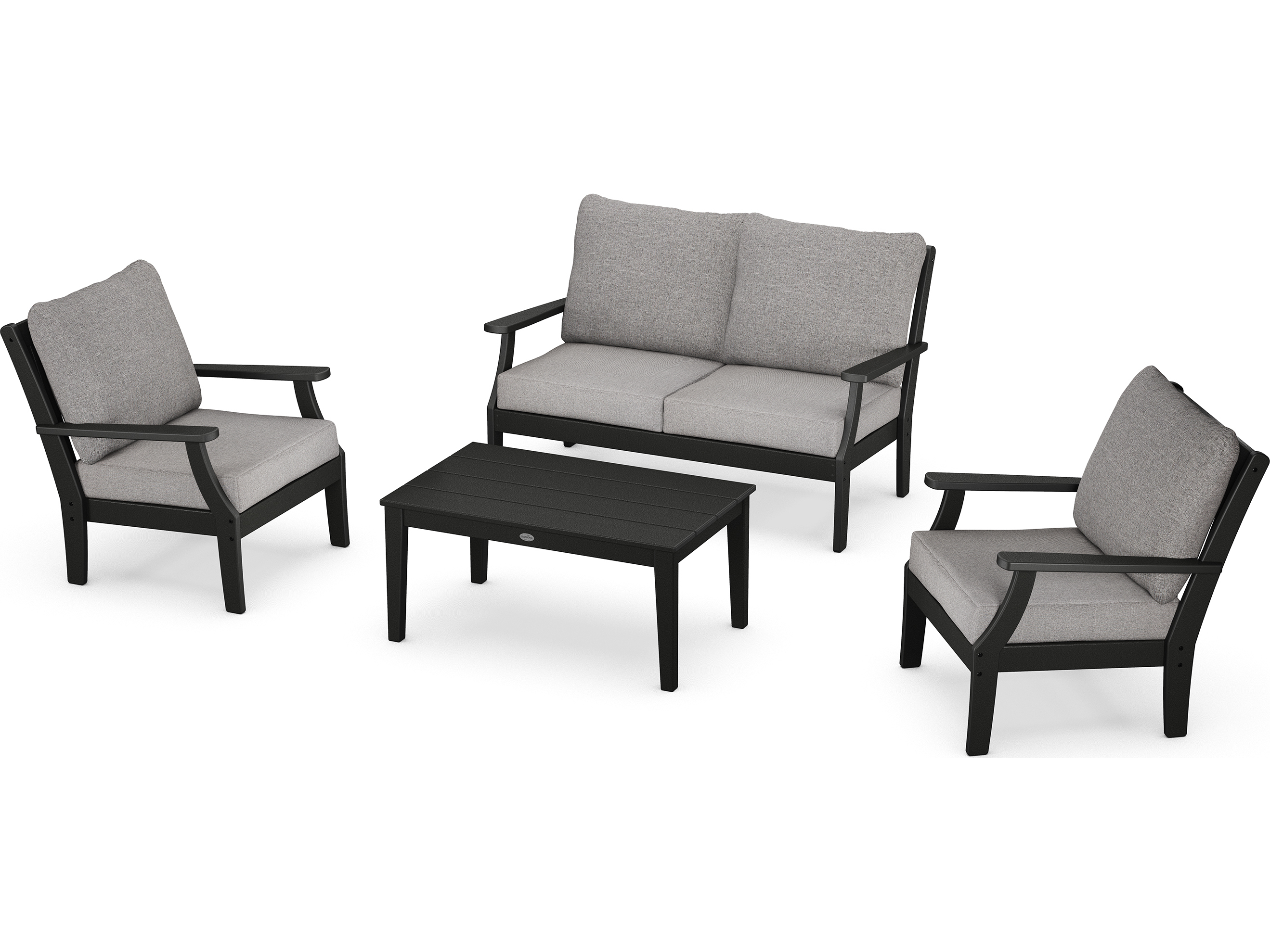 POLYWOOD® Braxton Recycled Plastic 4 Piece Deep Seating Outdoor Patio