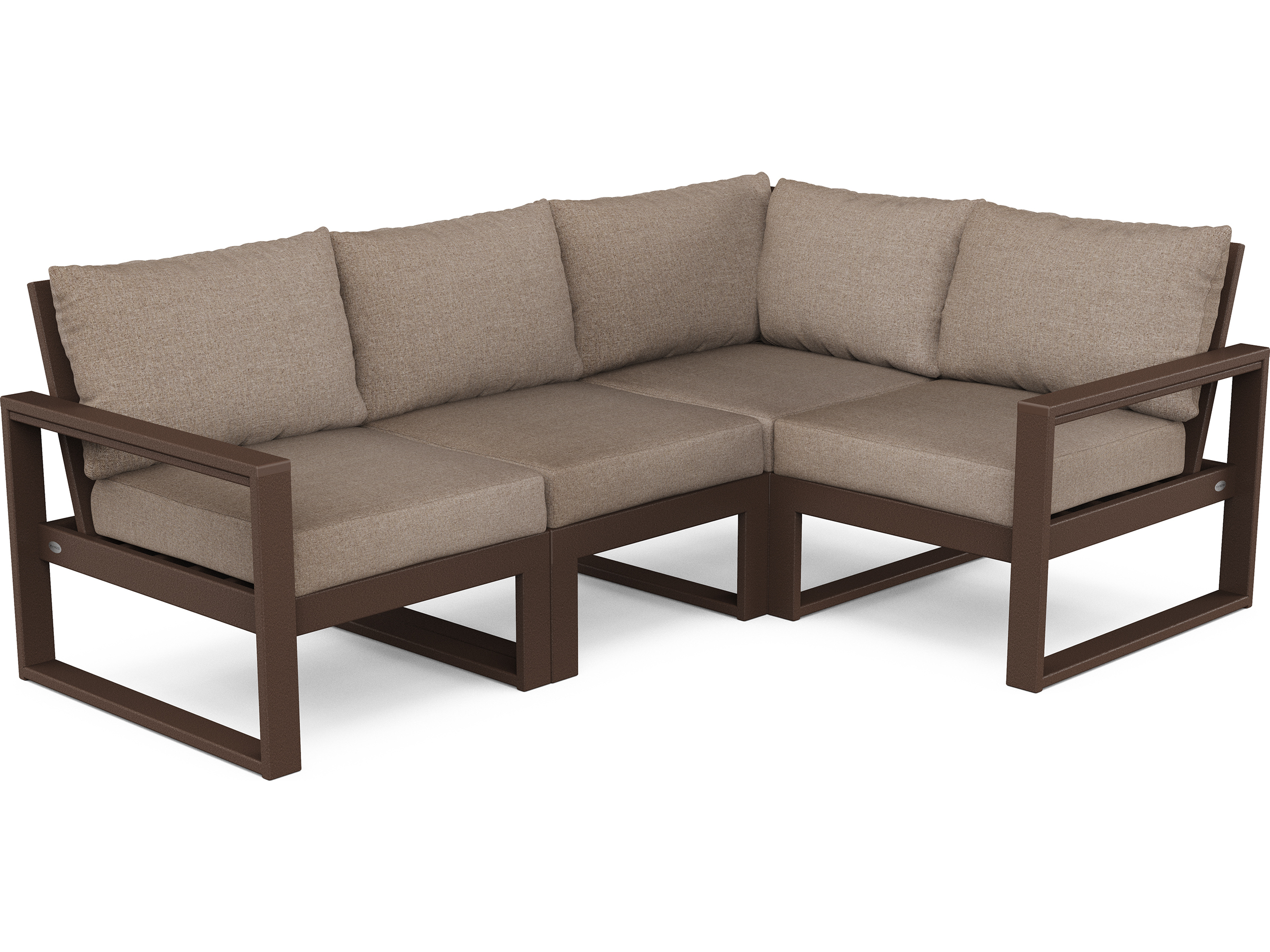 POLYWOOD® Edge Recycled Plastic Deep Seating 4 Piece Sectional Outdoor