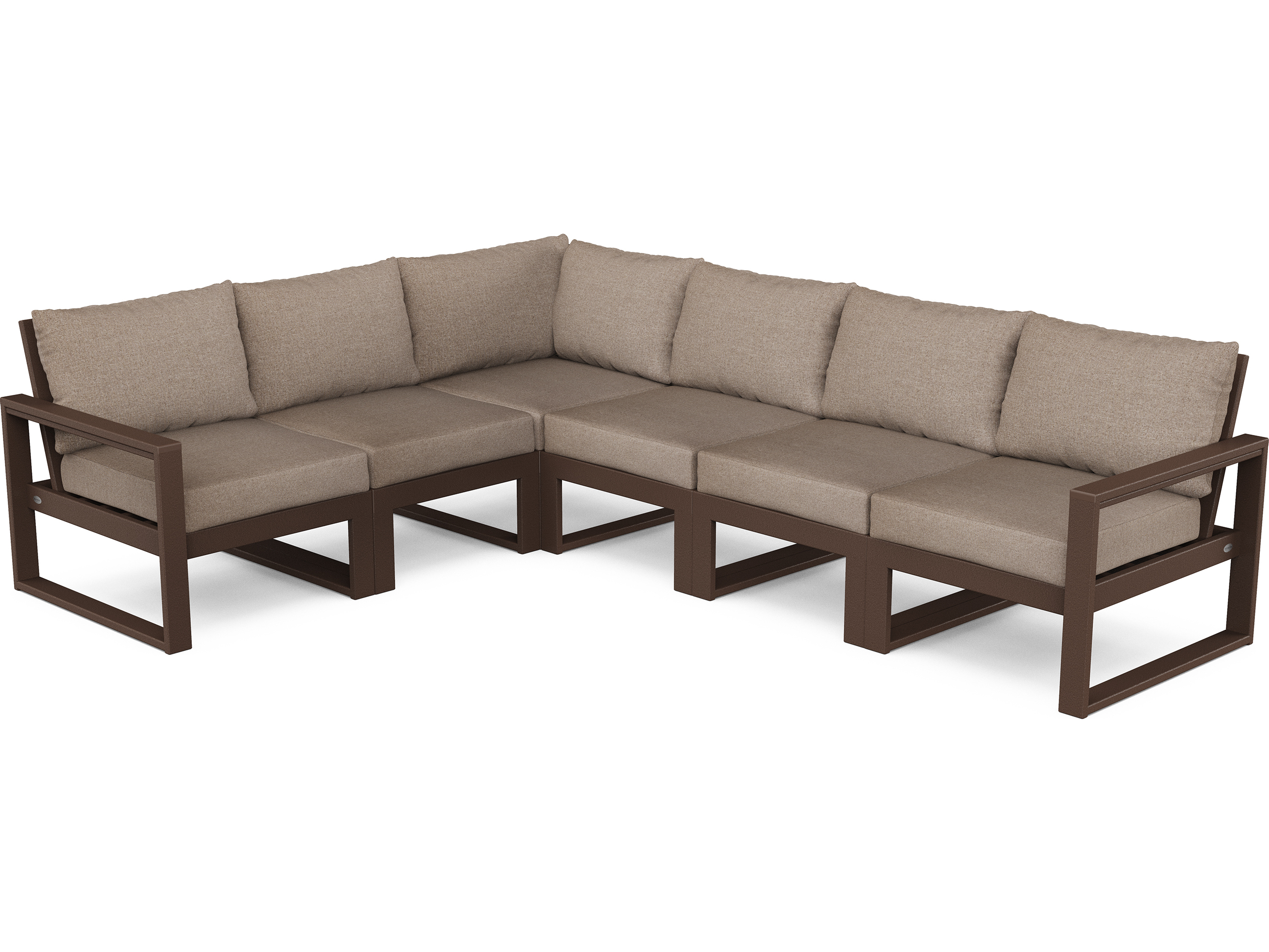 POLYWOOD® Edge Recycled Plastic Deep Seating 6 Piece Sectional Patio