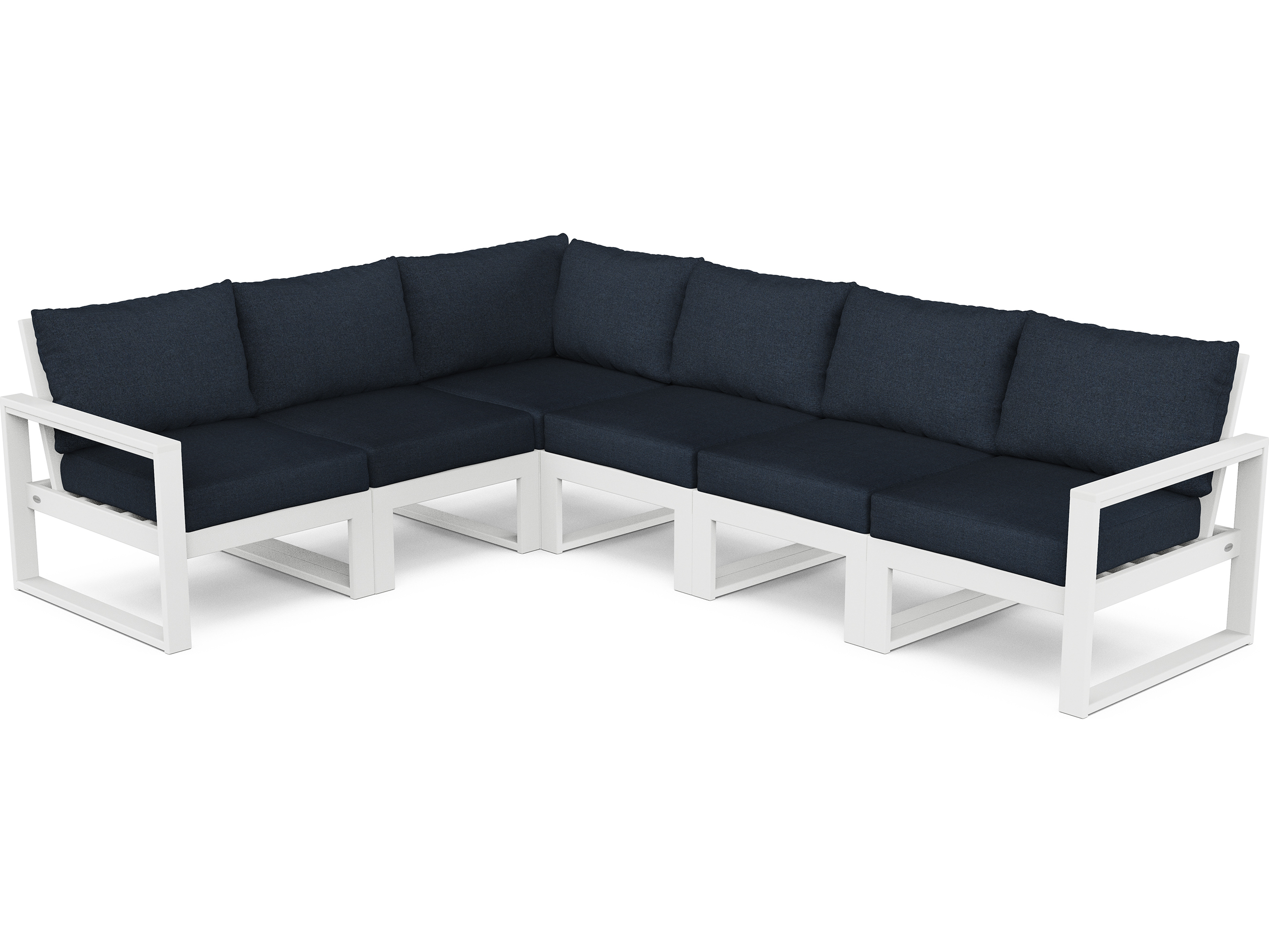 POLYWOOD® Edge Recycled Plastic Deep Seating 6 Piece Sectional Patio