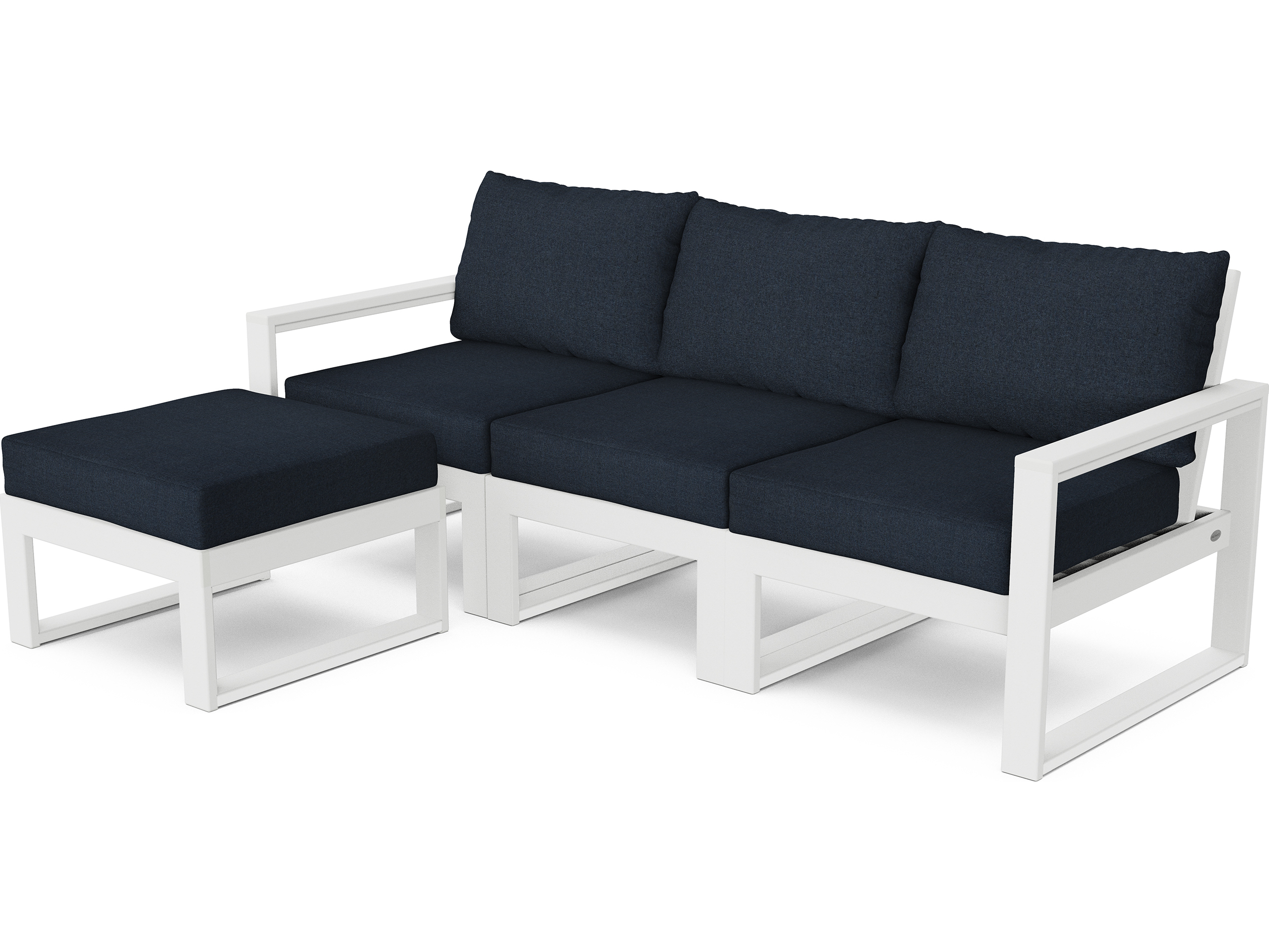 POLYWOOD® Edge Recycled Plastic Deep Seating 4 Piece Sectional Outdoor