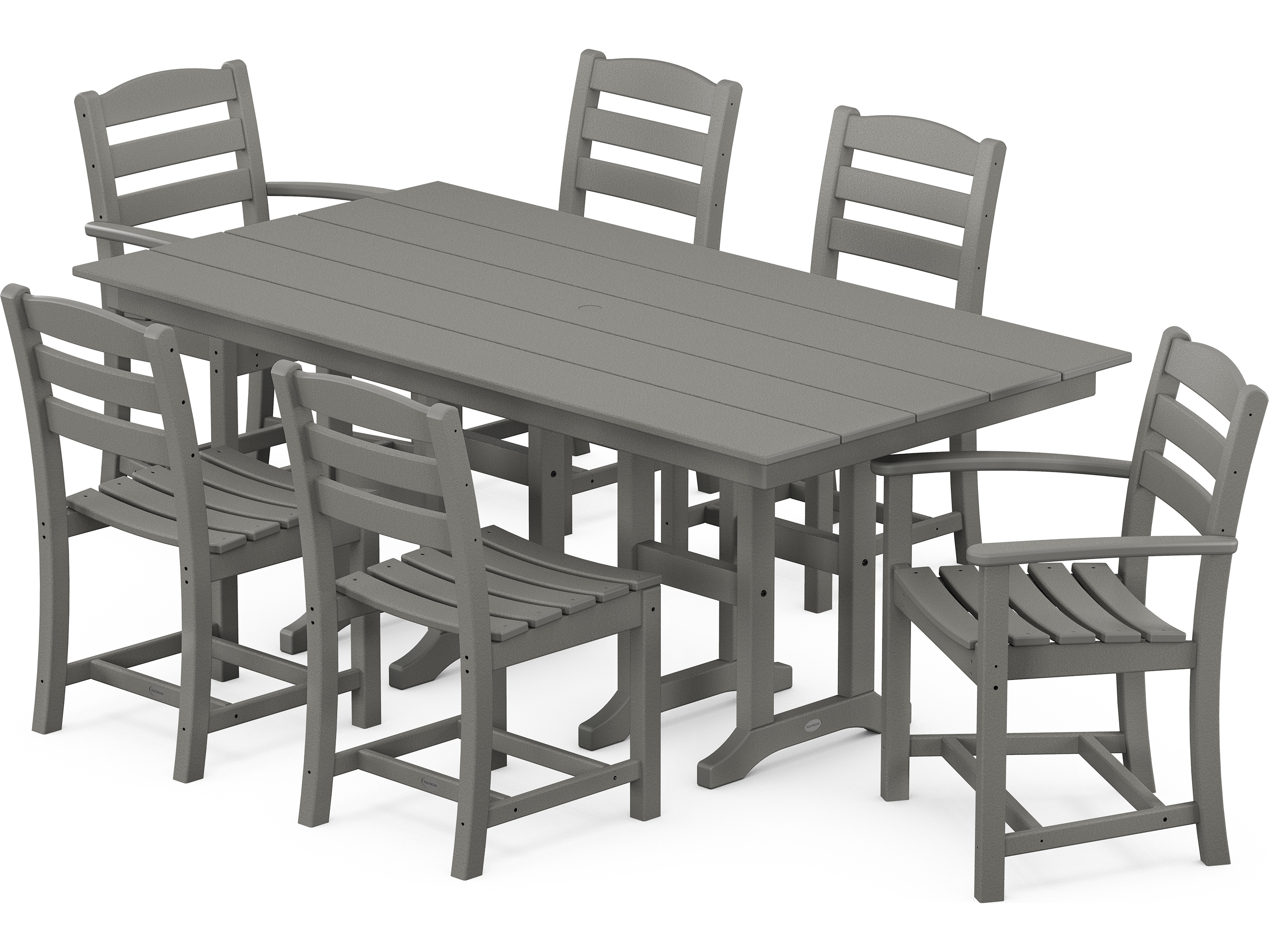 POLYWOOD® La Casa Cafe Recycled Plastic 7 Piece Farmhouse Patio Dining