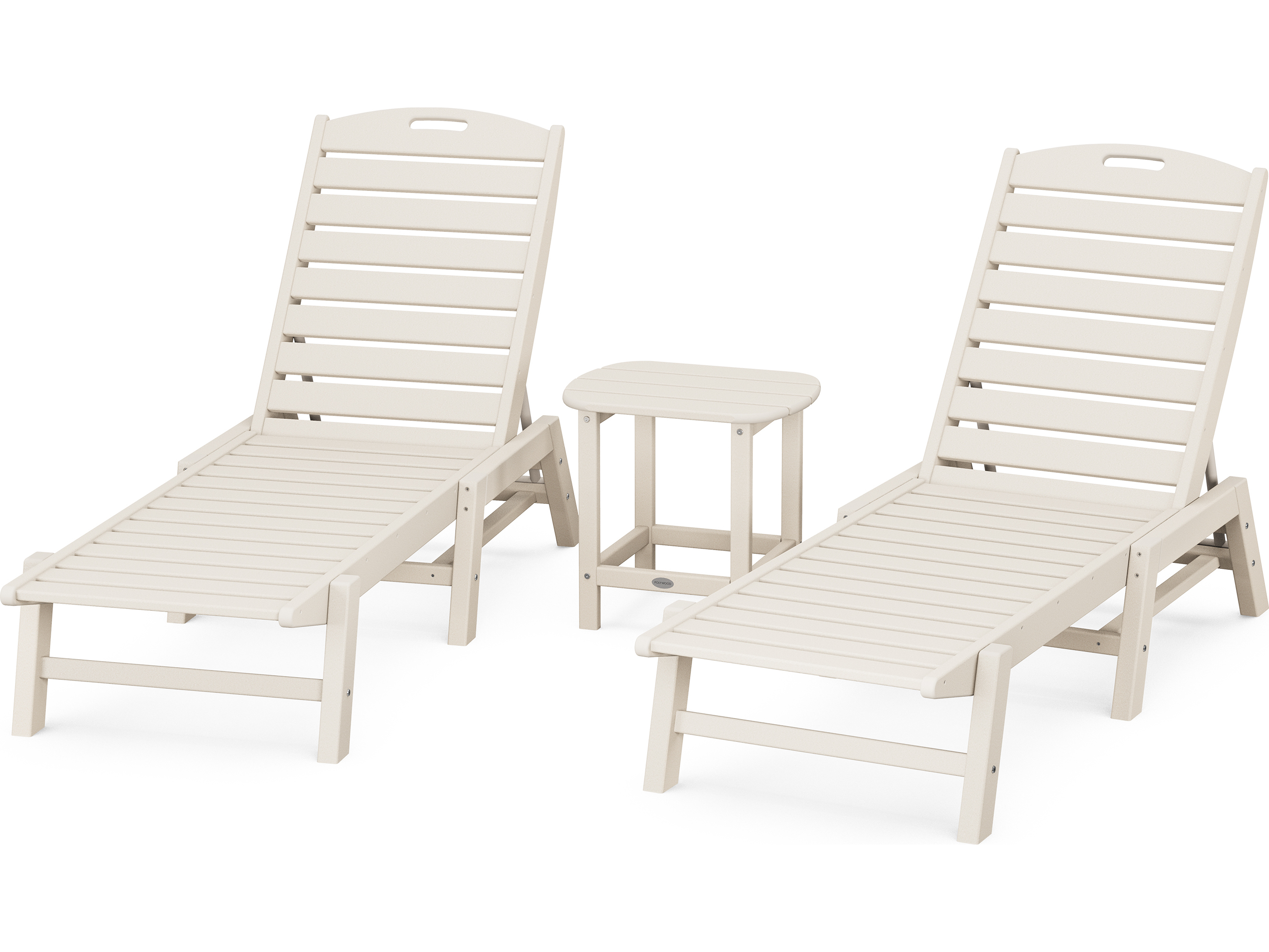 POLYWOOD® Nautical Recycled Plastic 3 Piece Patio Lounge Set PWPWS7201