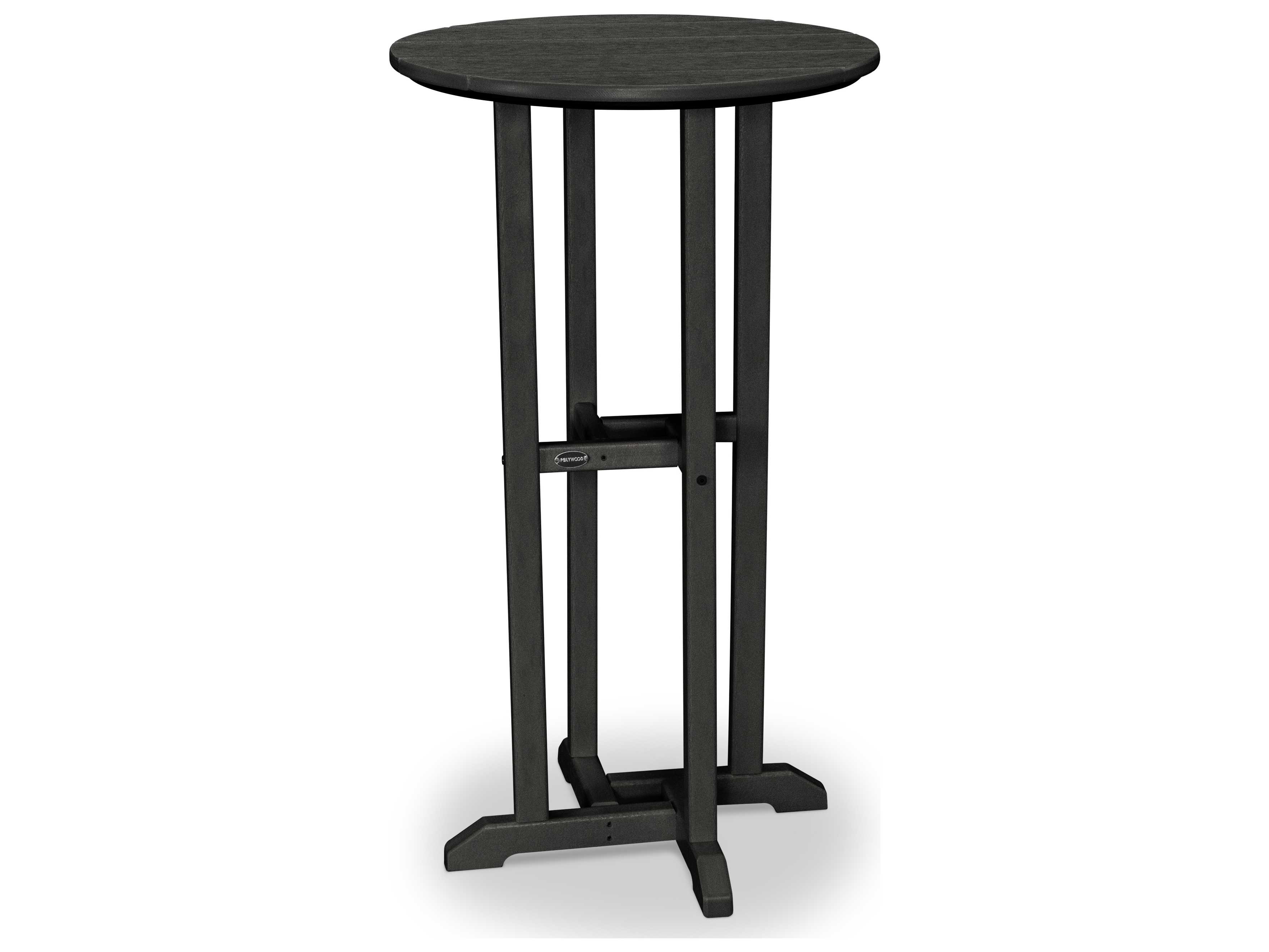 POLYWOOD® Traditional Recycled Plastic 24 Round Bar Height Table RBT124