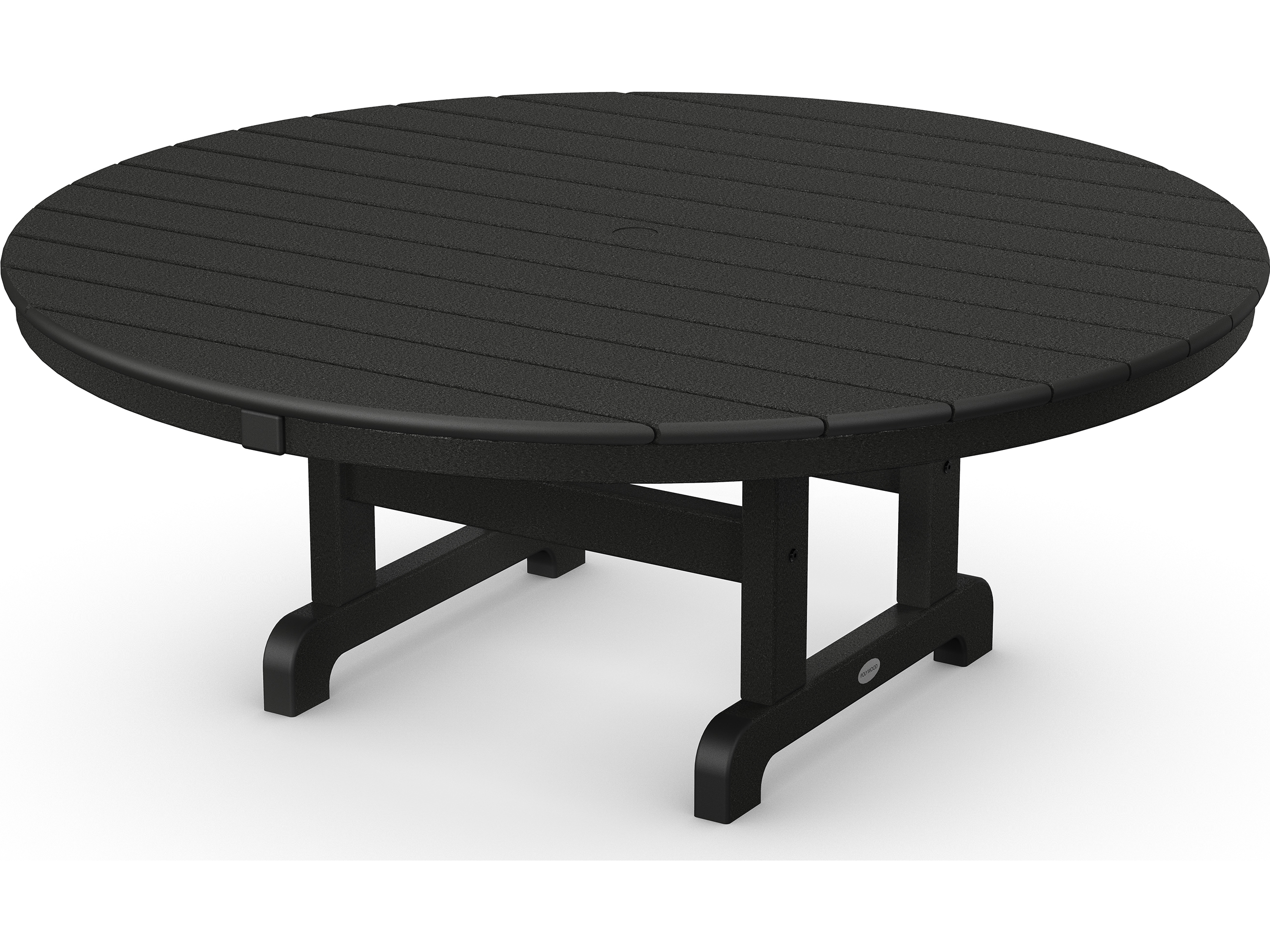 POLYWOOD® Traditional Recycled Plastic 48'' Round Chat Table with Umbrella Hole RCT248