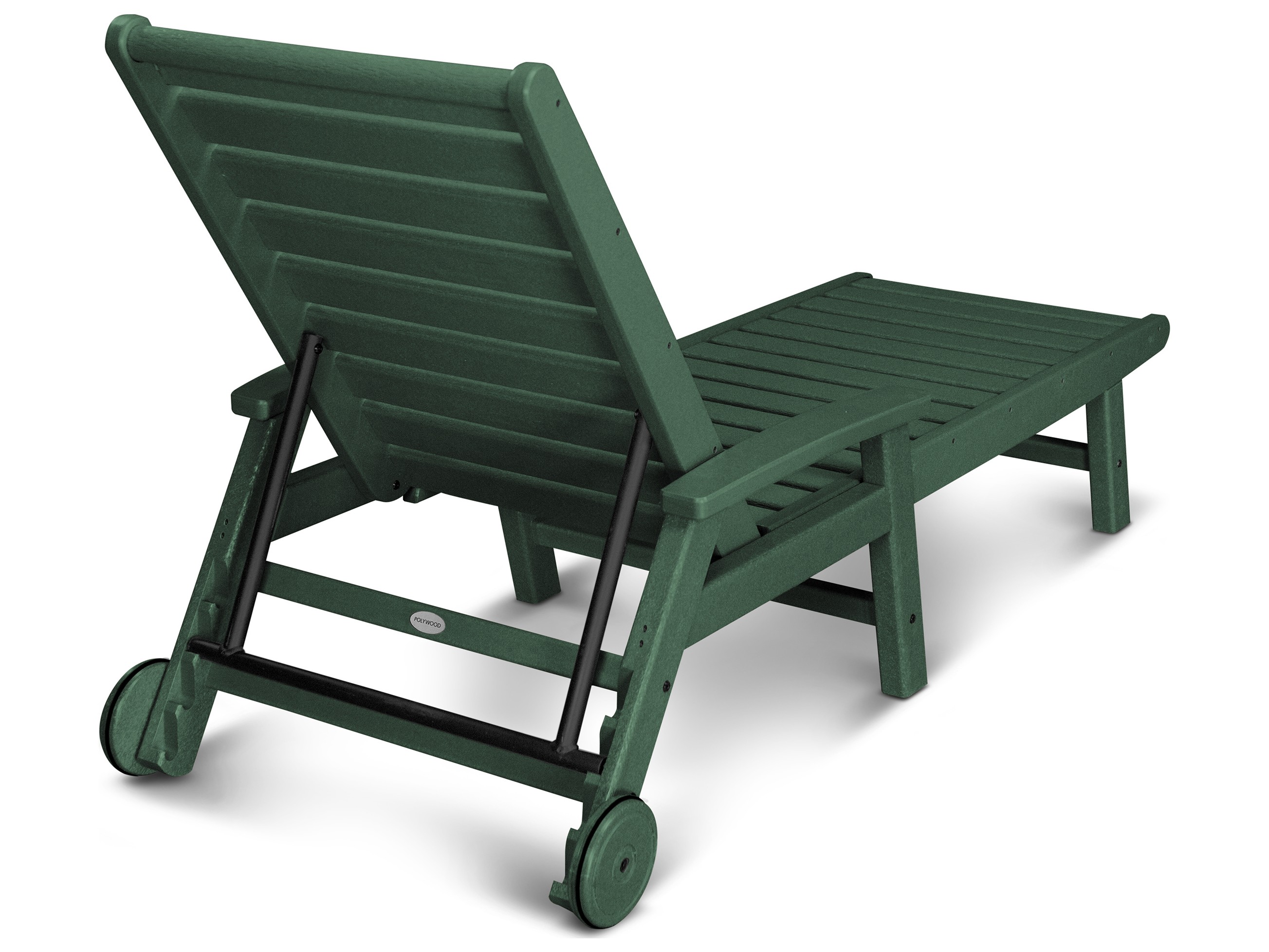 POLYWOOD® Signature Recycled Plastic Outdoor Chaise Lounge with Wheels