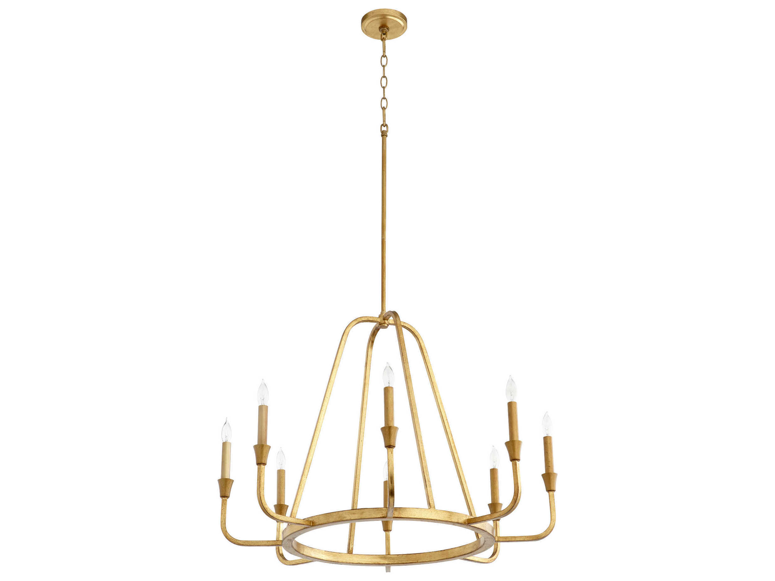 Quorum Marquee 32" Wide 8Light Gold Leaf Candelabra Round Chandelier