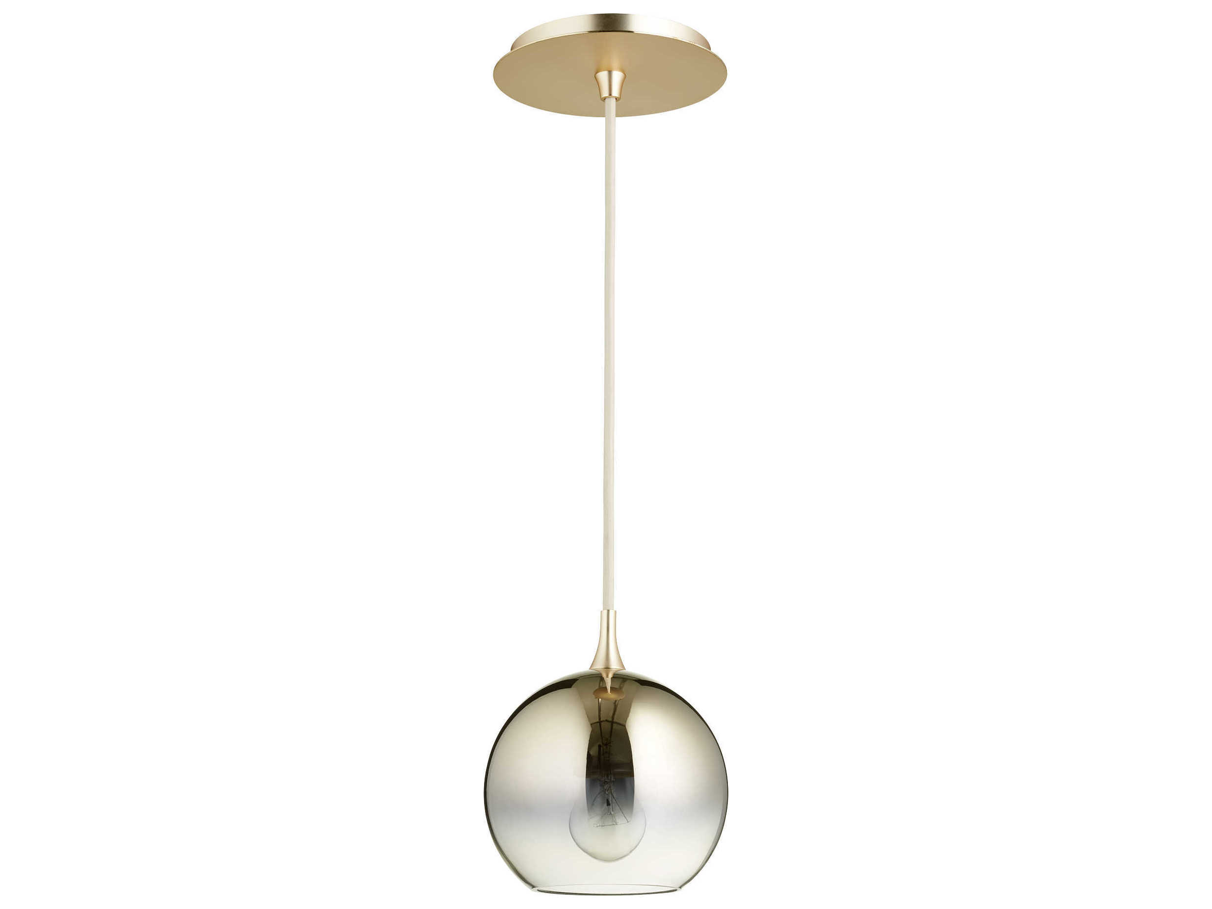 Quorum 6" 1Light Satin Gold With Light Ombre Glass Globe Mini Pendant