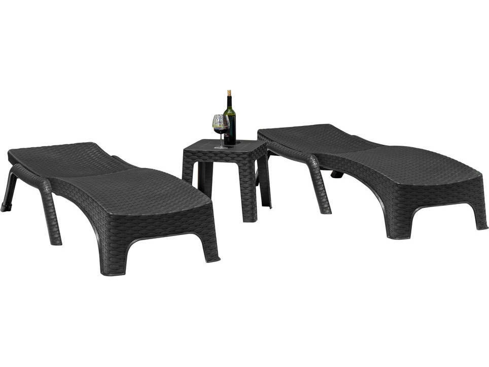 Rainbow Outdoor Roma Resin Wicker Anthracite 3 Piece Lounge Set
