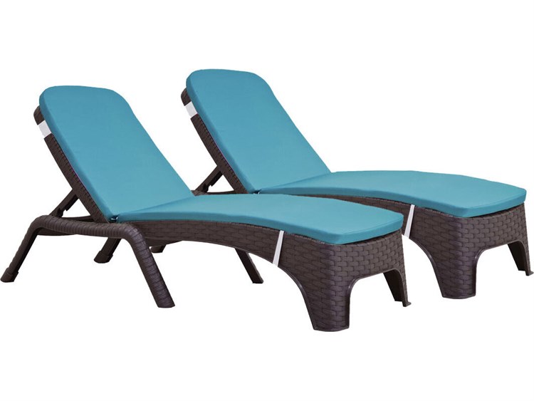 Rainbow Outdoor Roma Resin Wicker Brown Stackable Chaise Lounge with