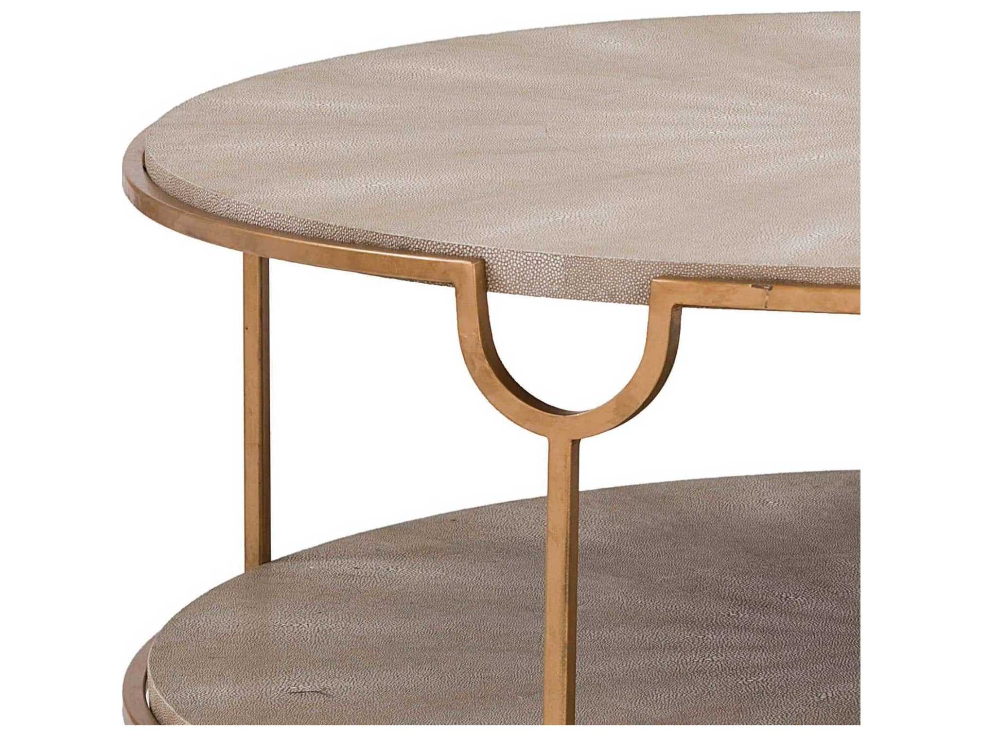Regina Andrew Vogue Ivory Grey / Brass 38'' Wide Round Coffee Table