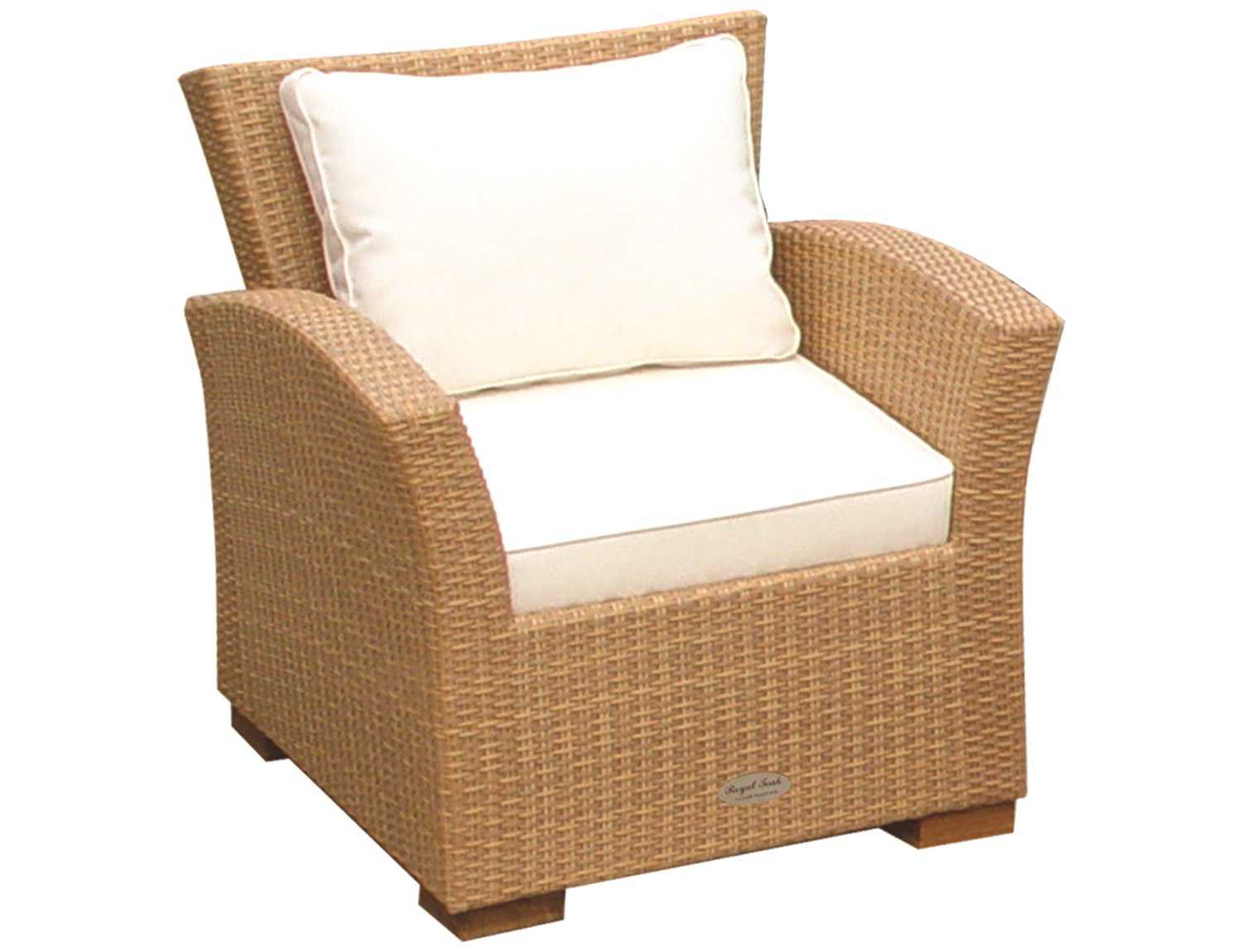 Royal Teak Charleston Wicker Cushion Honey Lounge Chair CHA1H