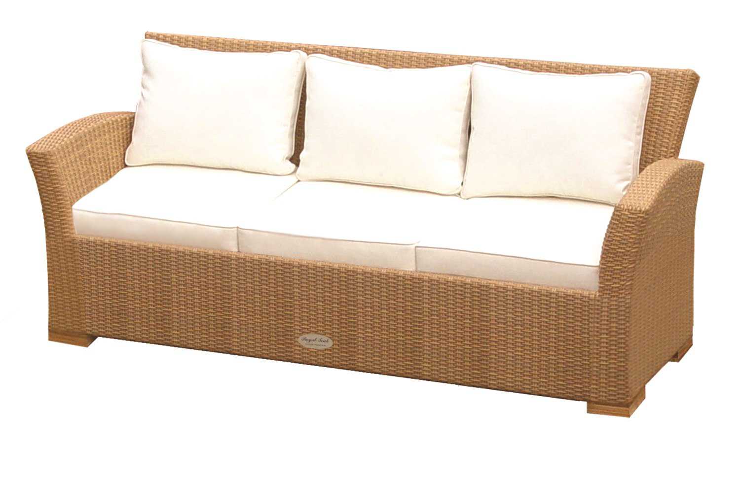 Royal Teak Charleston Wicker Cushion Honey Sofa CHA3H
