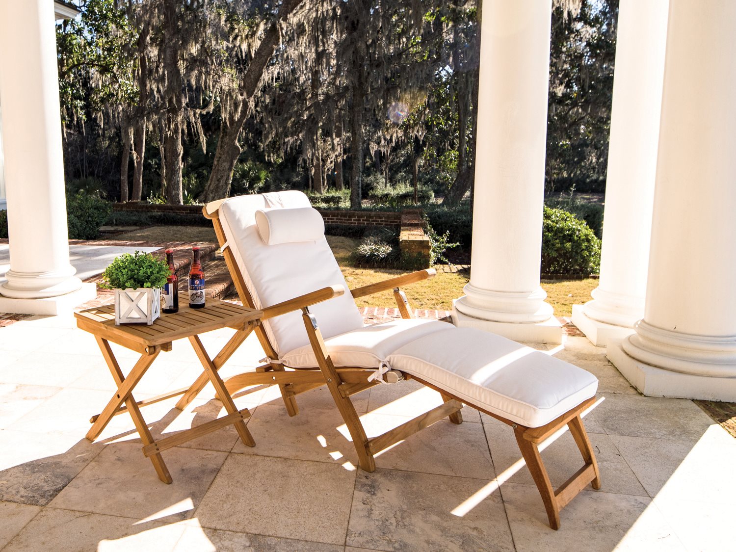 Royal Teak Collection Steamer Adjustable Outdoor Chaise Lounge RLSTML