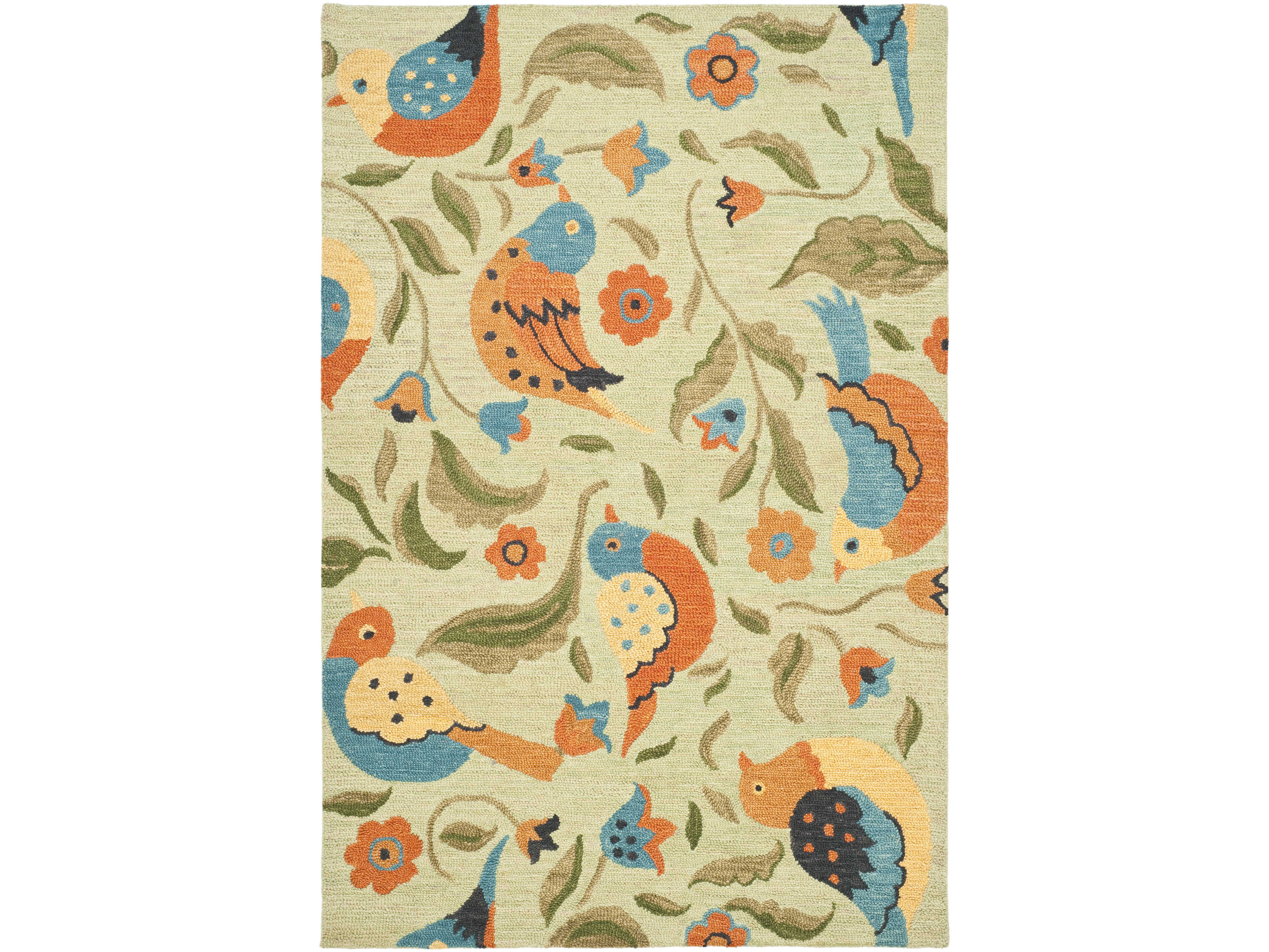 Safavieh Blossom Rectangular Sage / Assorted Area Rug S2BLM676AREC
