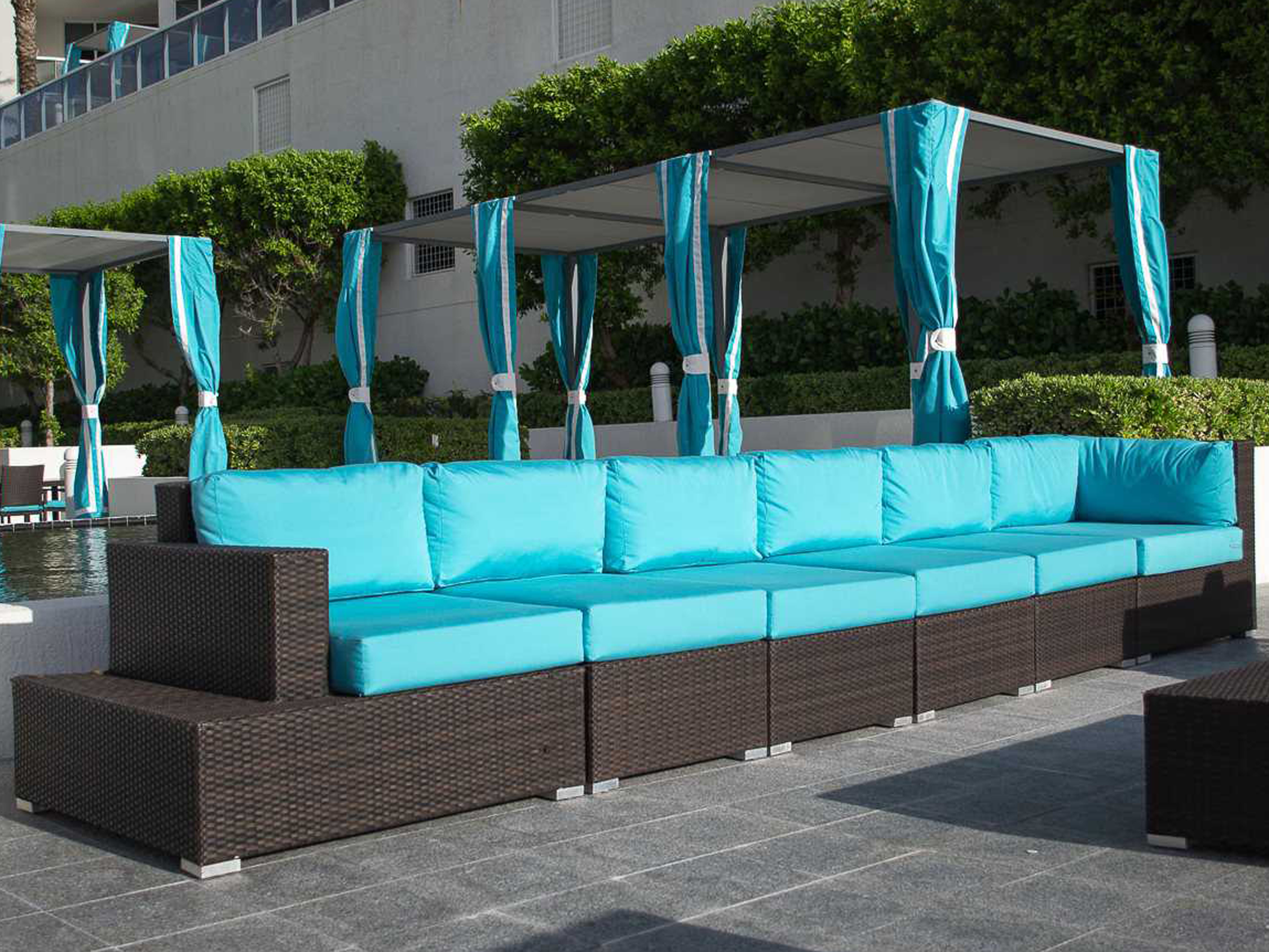 Source Outdoor Furniture Manhattan Wicker Sectional Lounge Set SO004
