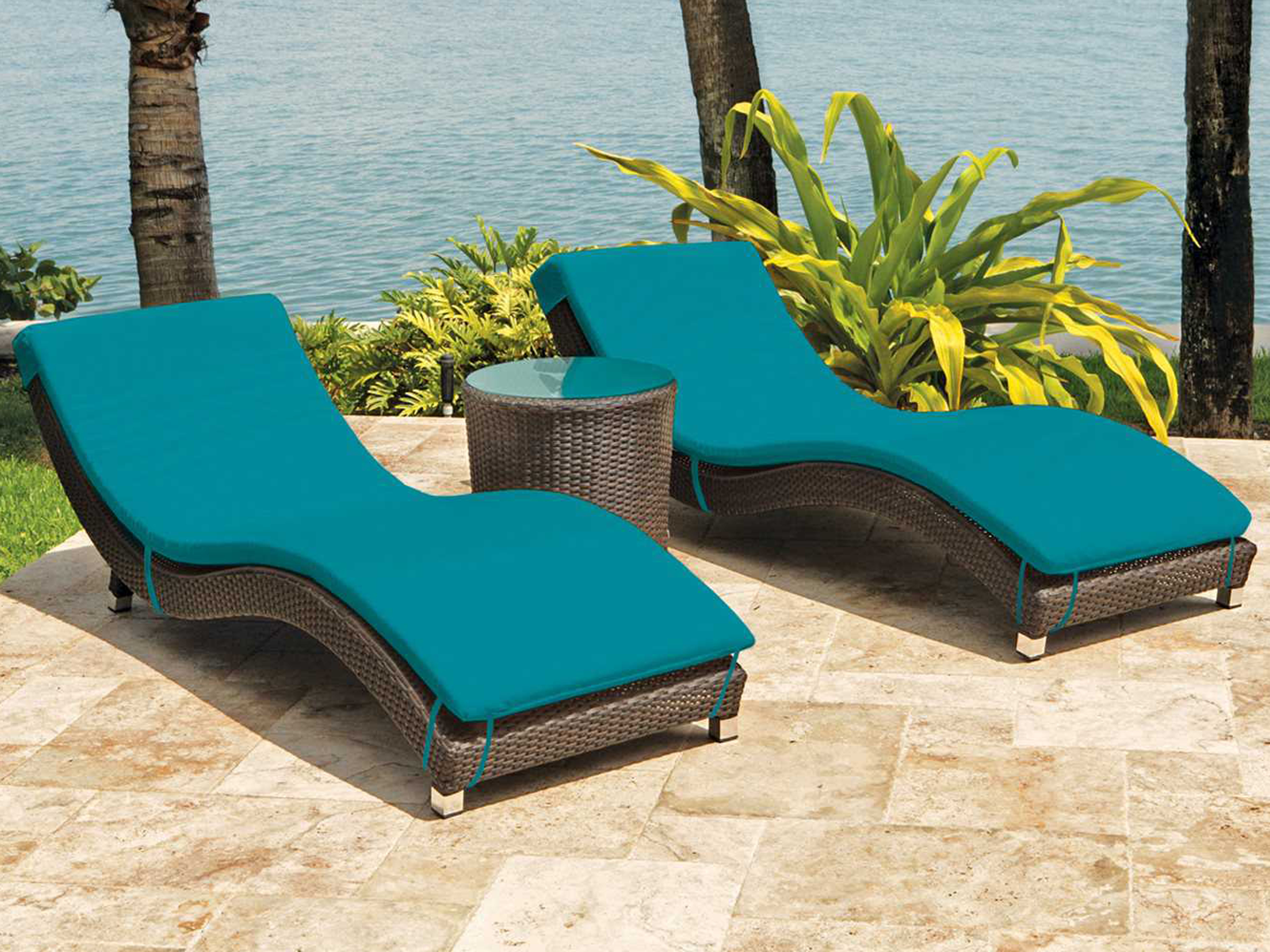Source Outdoor Furniture Wave Wicker Armless Chaise SO2005134