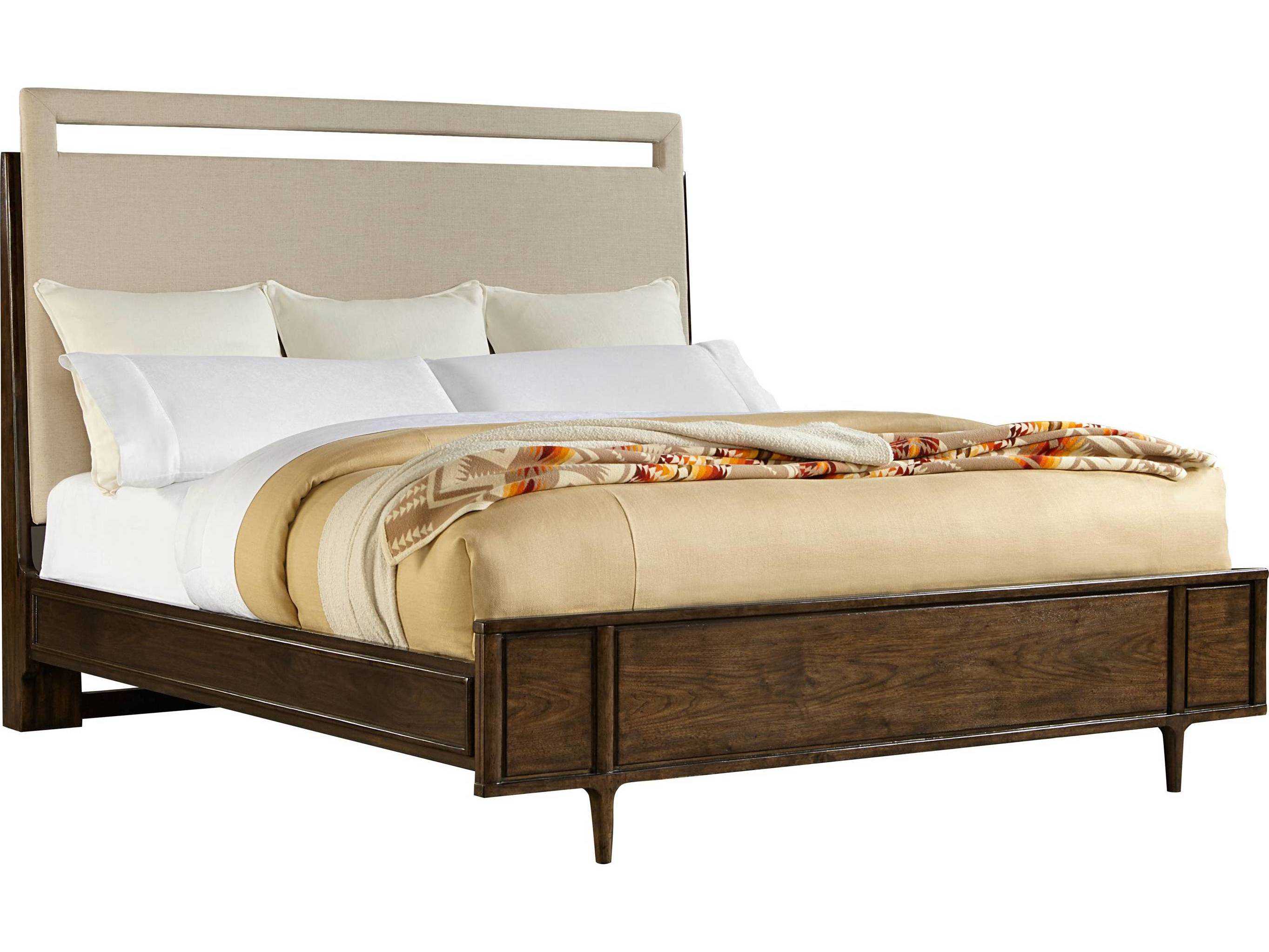 Stanley Furniture Santa Clara Burnished Walnut Queen Upholstered Bed