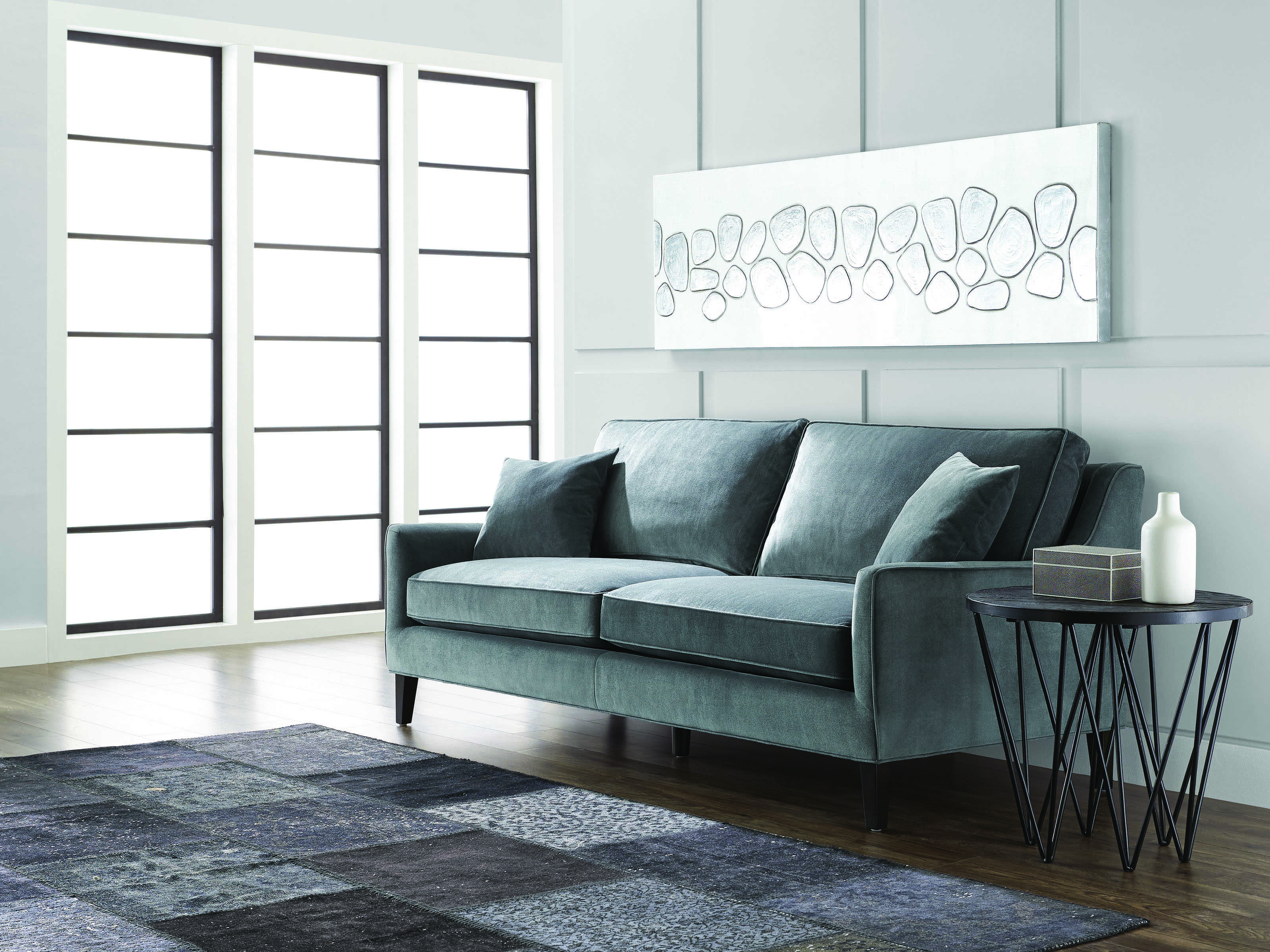 Sunpan Modern Home 5west Granite / Espresso Sofa Couch SPN101133