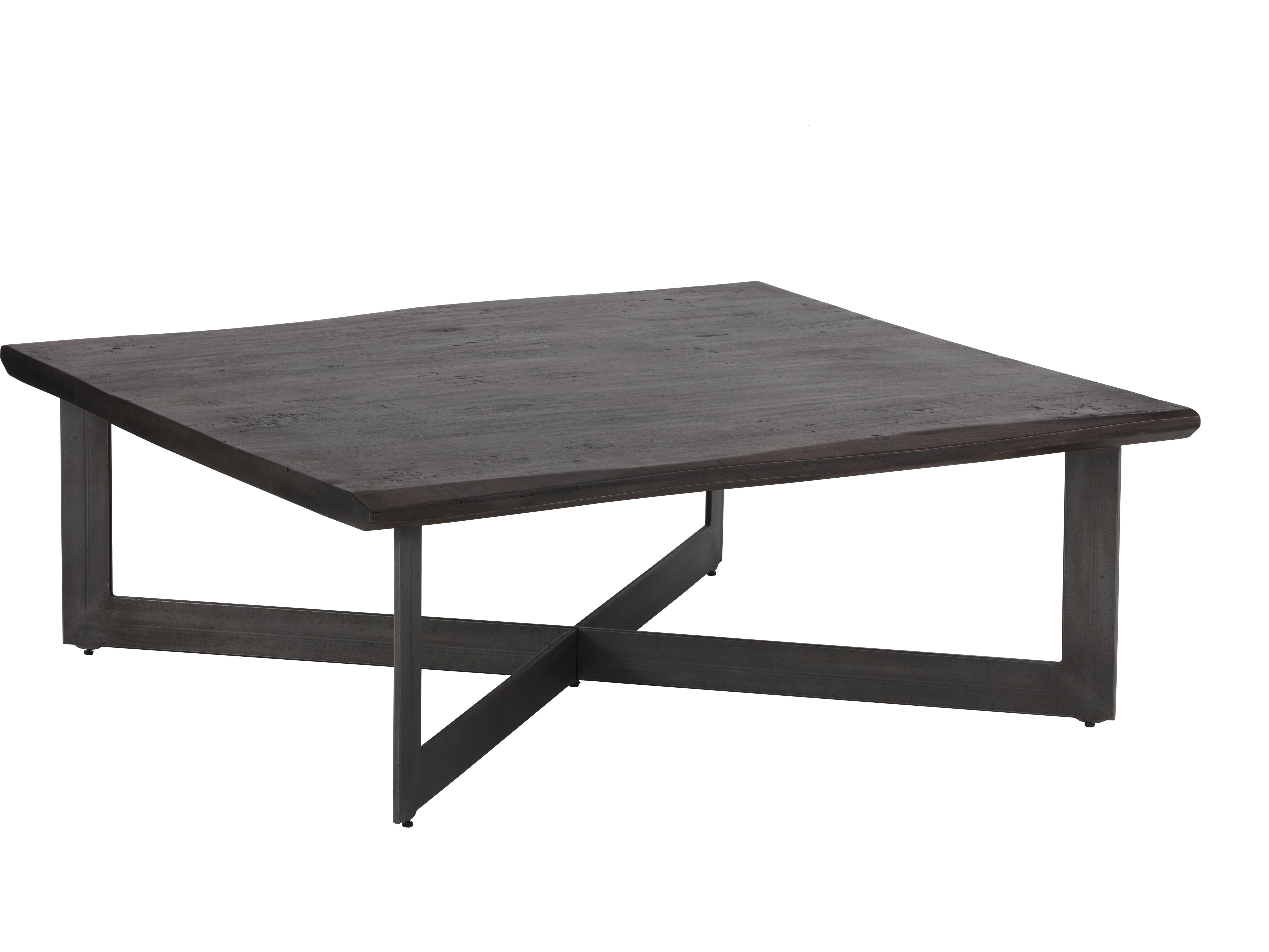 Sunpan Marley 48" Square Wood Brown Antique Gunmetal Coffee Table