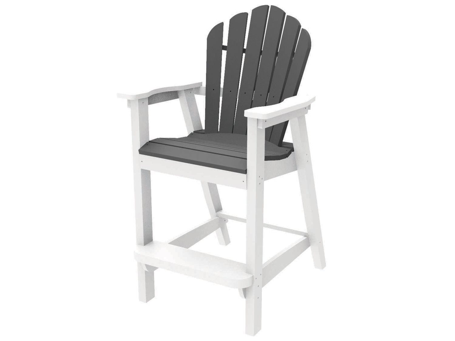 Seaside Casual Classic Adirondack Recycled Plastic Bar Chair 061