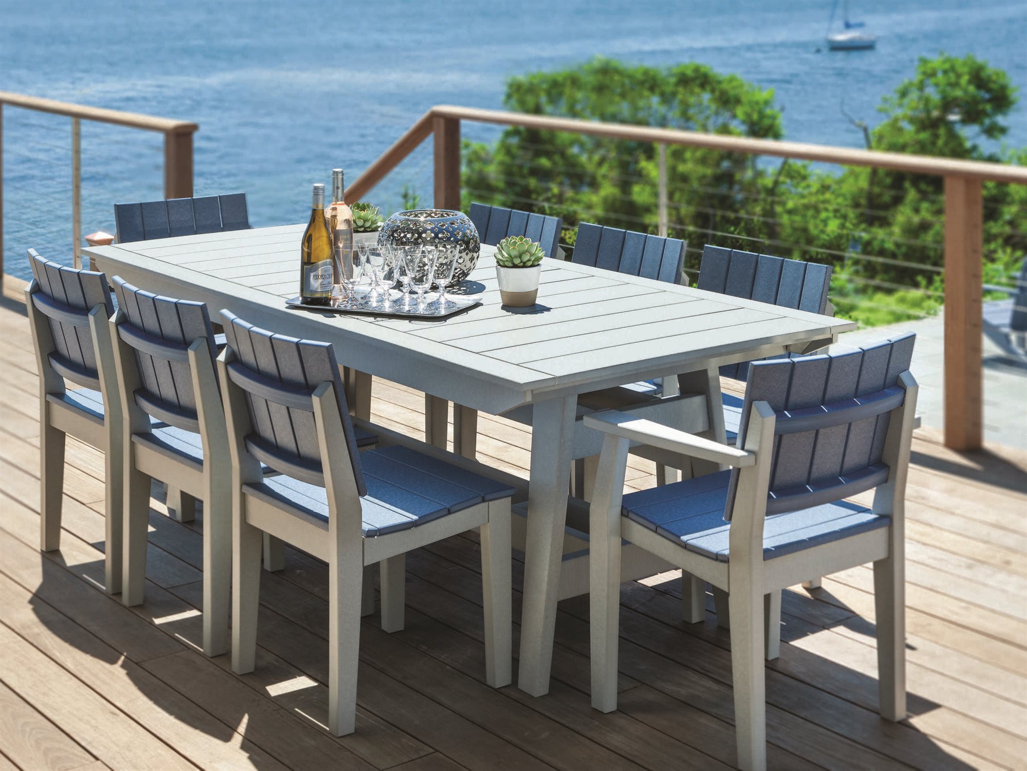 Seaside Casual Mad Recycled Plastic Outdoor Patio Dining Set SSC271SET3