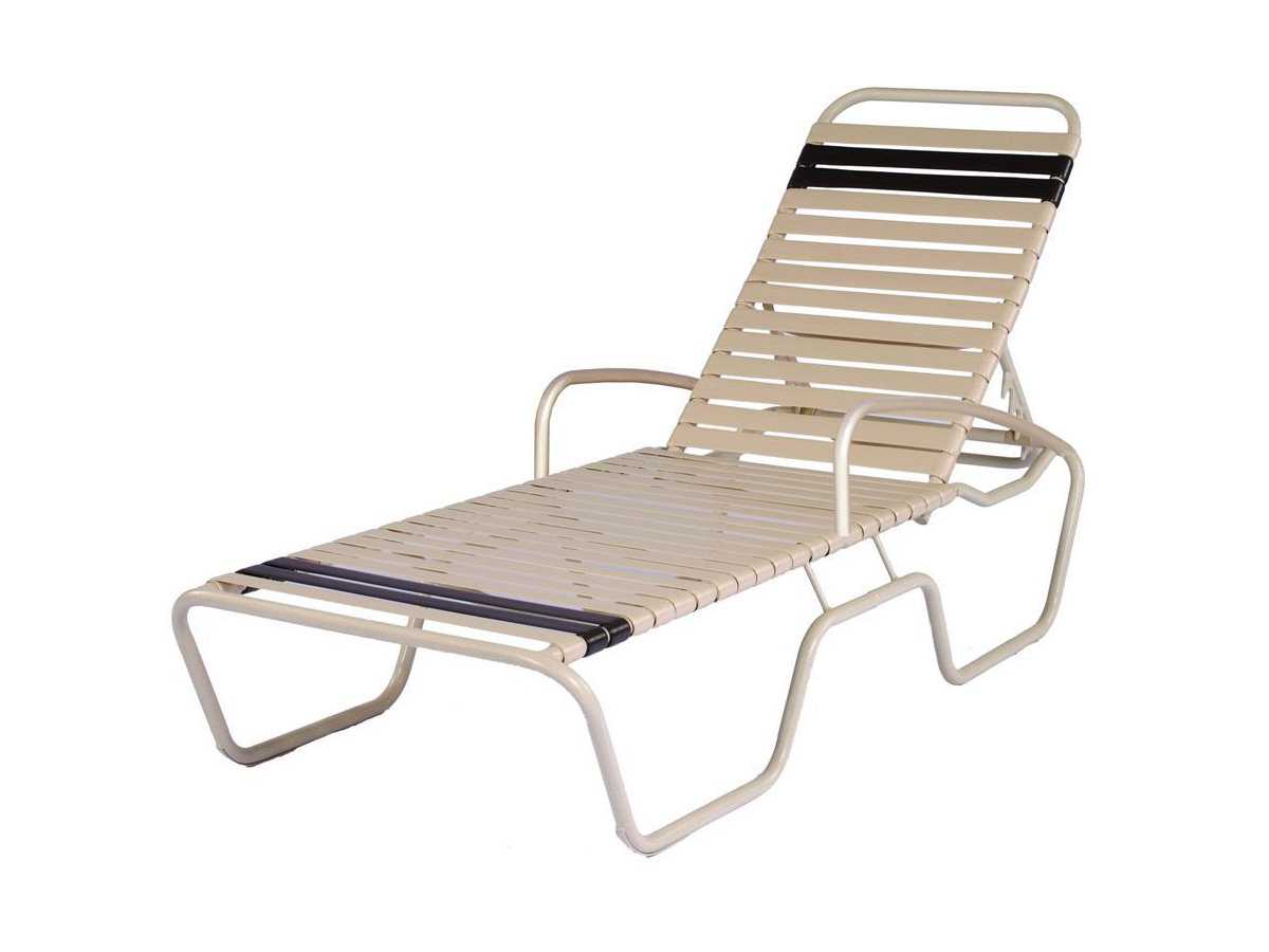 Suncoast Sanibel Strap Aluminum Arm Adjustable Outdoor Patio Chaise