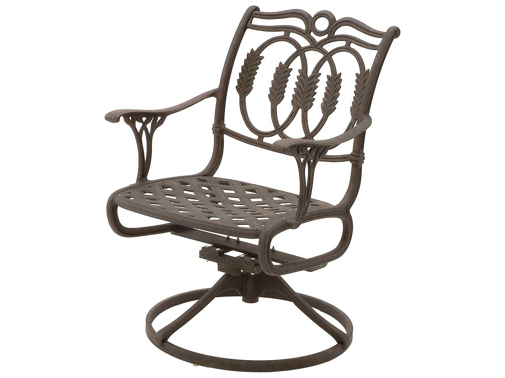 Suncoast Olympia Cast Aluminum Metal Arm Swivel Rocker Dining Chair