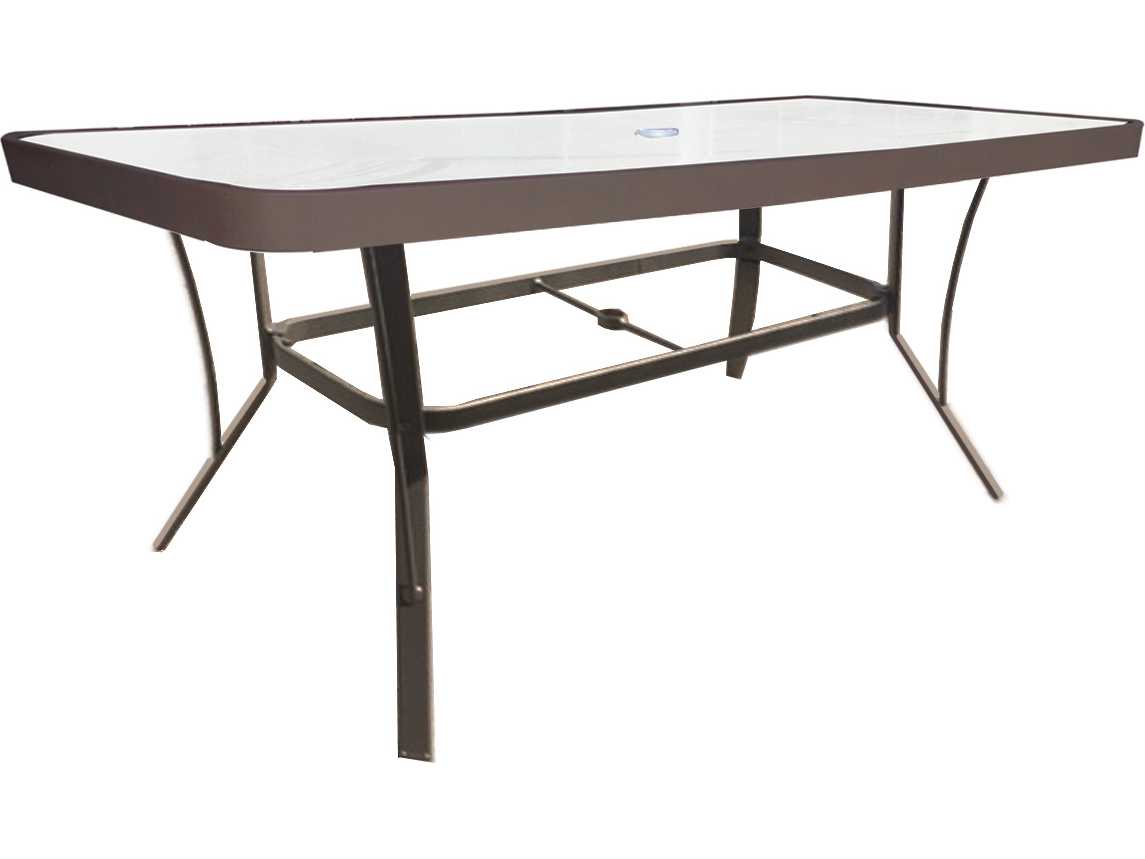 Suncoast Cast Aluminum 60'' x 30'' Rectangular Glass Top Bar Table
