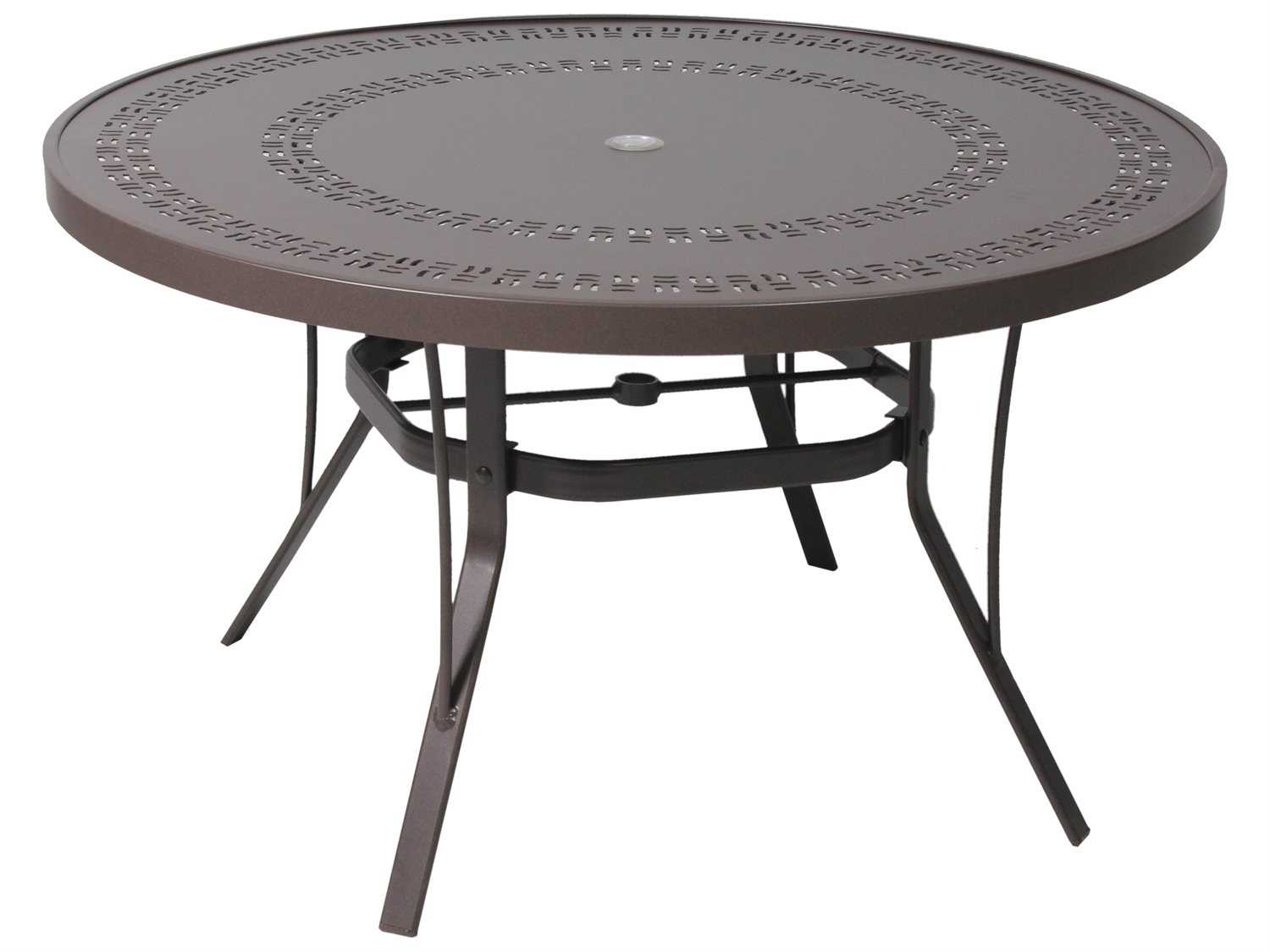 Suncoast Patterned Square Aluminum 42'' Round Dining Table with