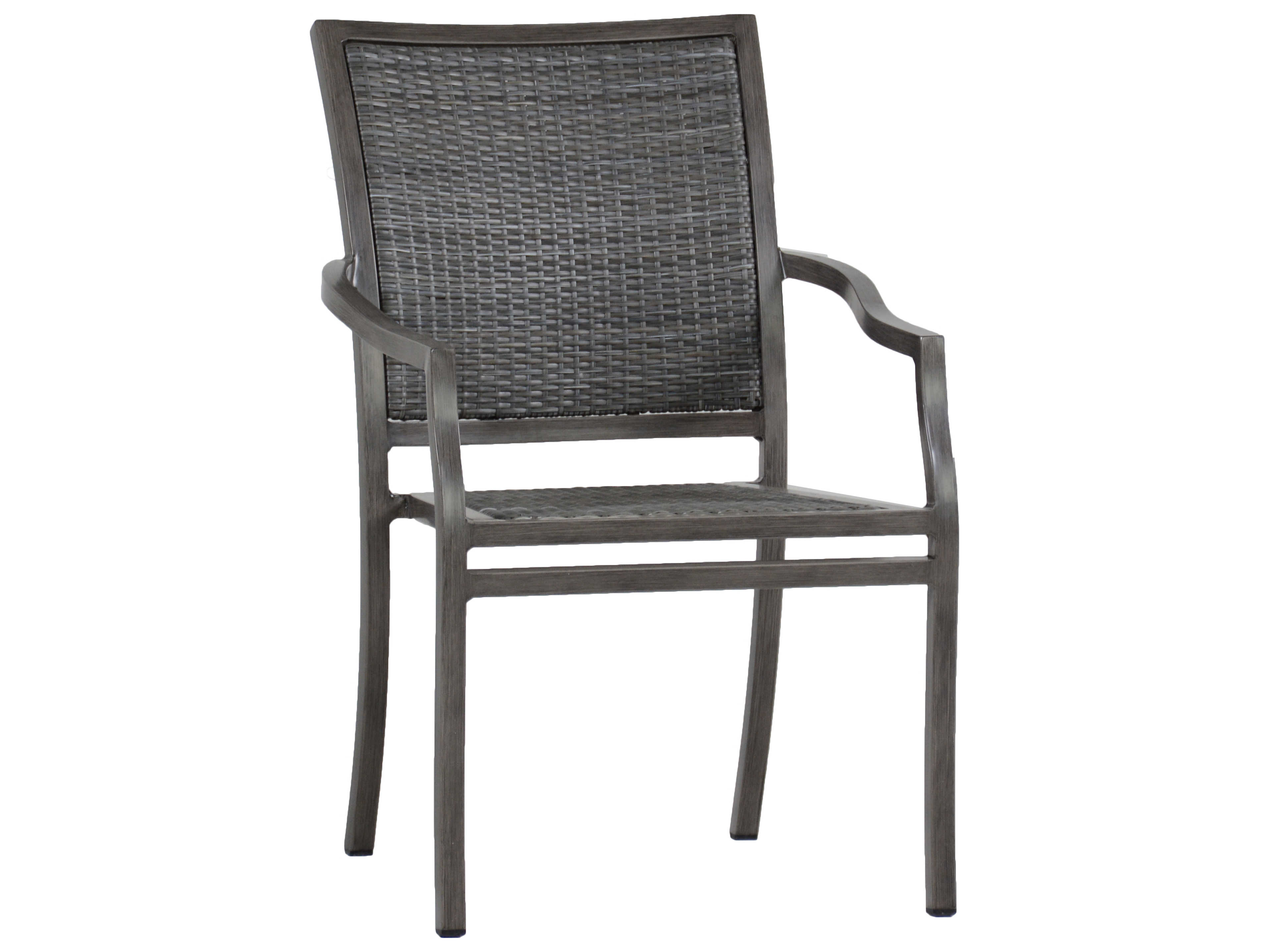 Summer Classics Villa Wicker Slate Grey Dining Arm Chair 336331