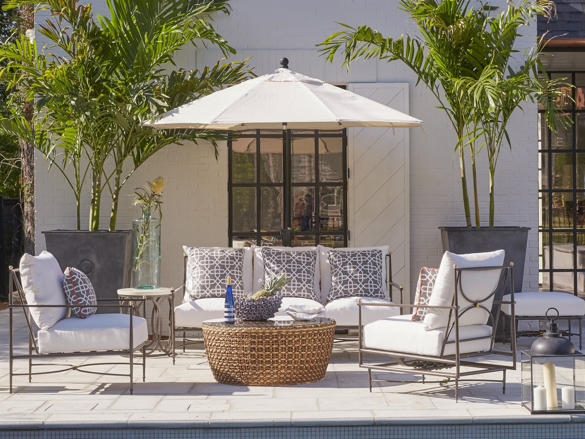 Summer Classics Roma Slate Grey Sofa with Cushion SUM366731