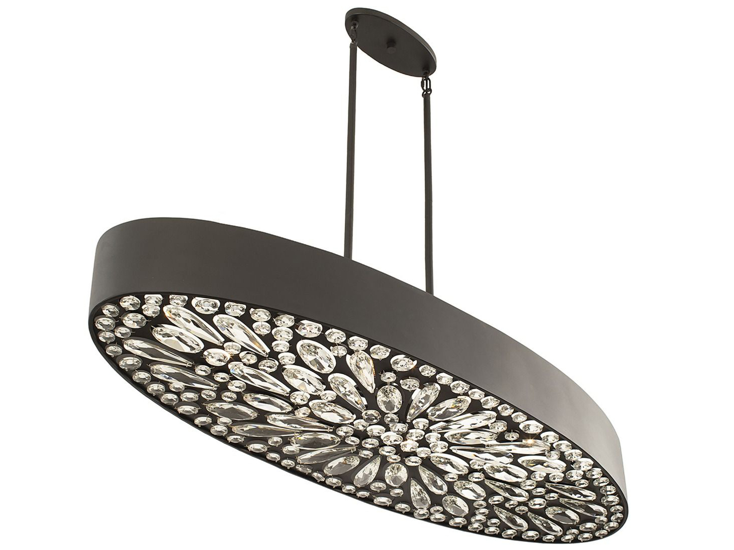 Savoy House Azores Black Cashmere 6light 48'' Wide Island Light