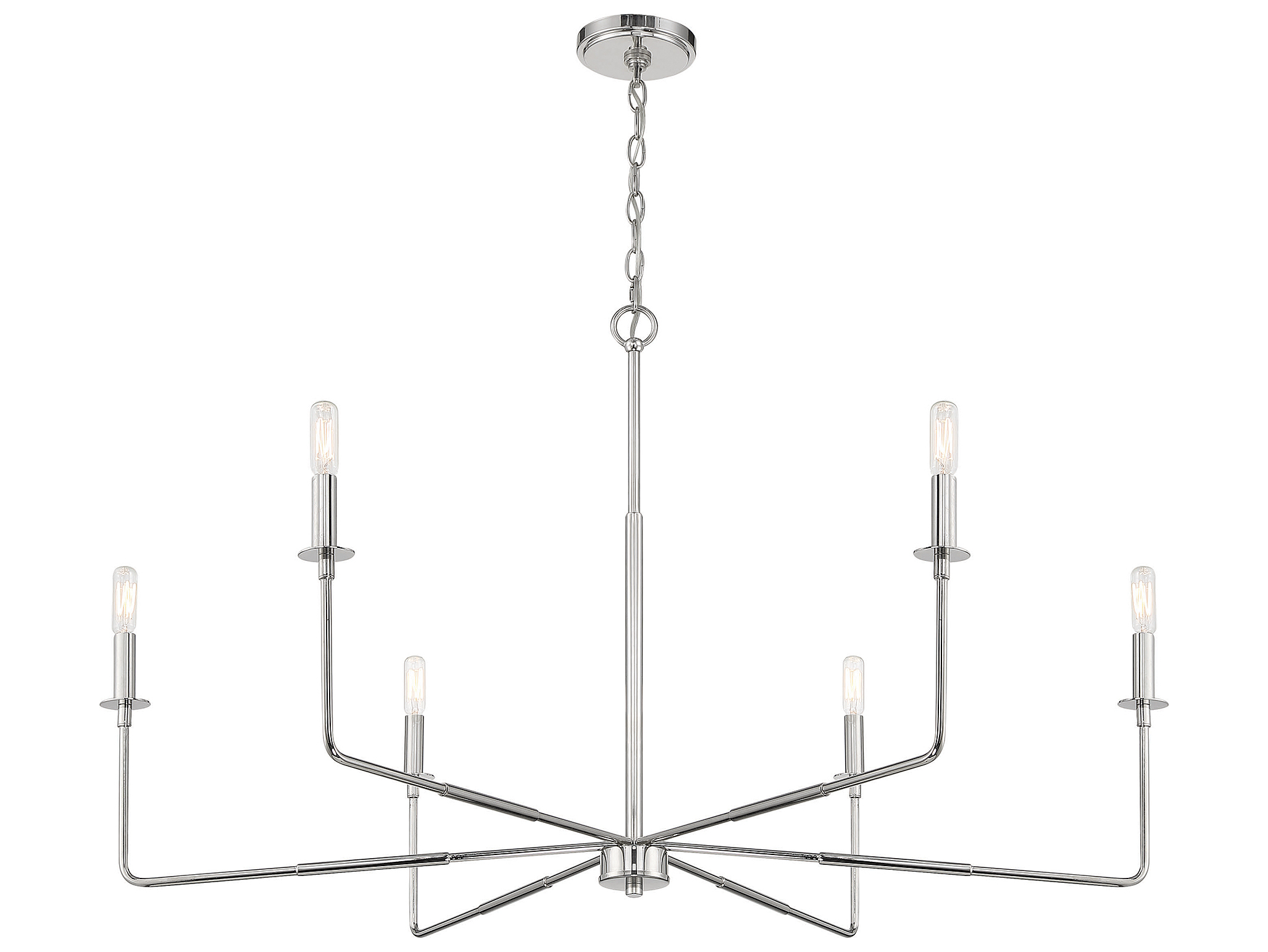 Savoy House Salerno Polished Nickel SixLight 42'' Wide Large Chandelier SV122216109