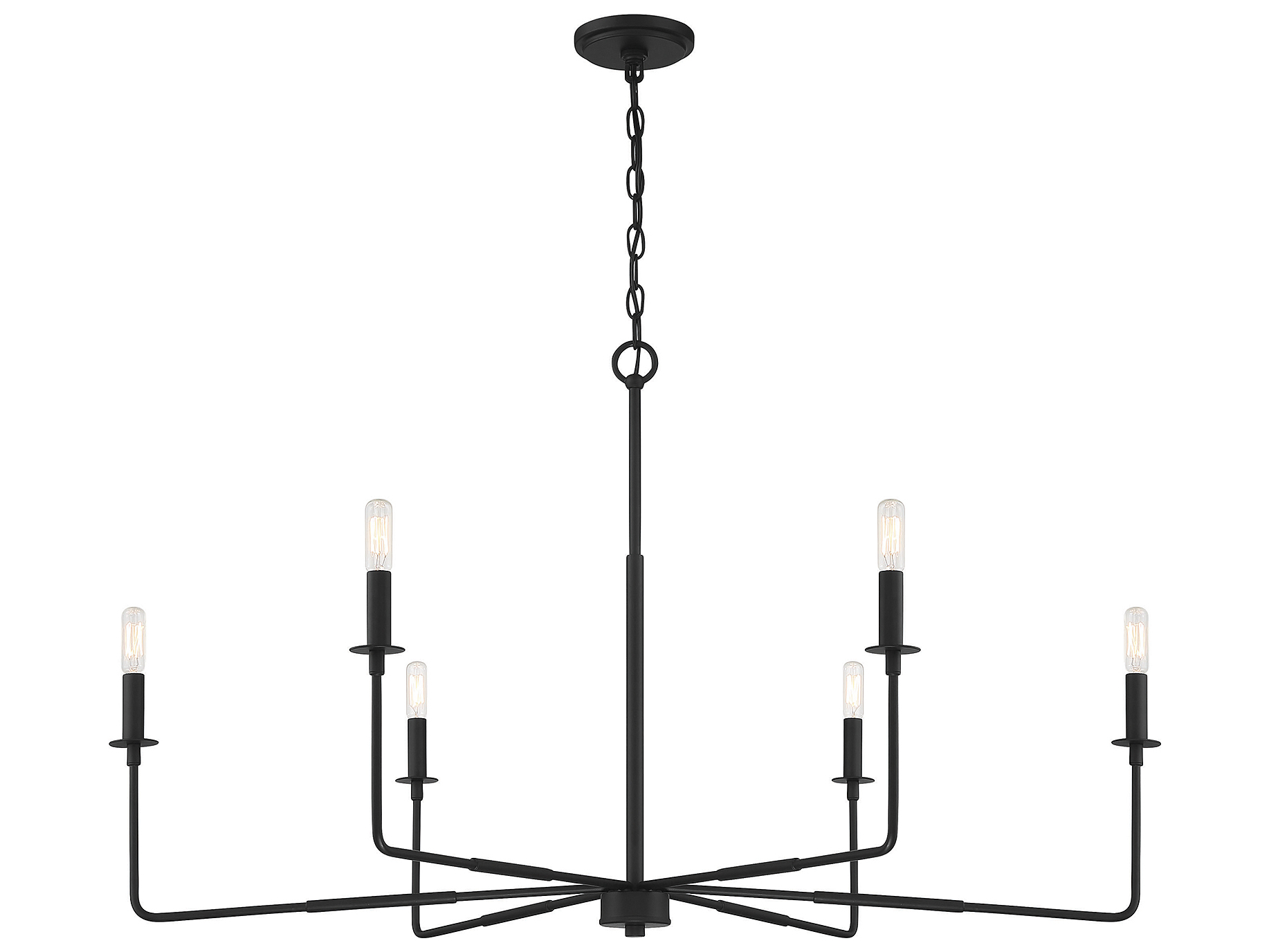 Savoy House Salerno 6Light Matte Black Chandelier SV12221689