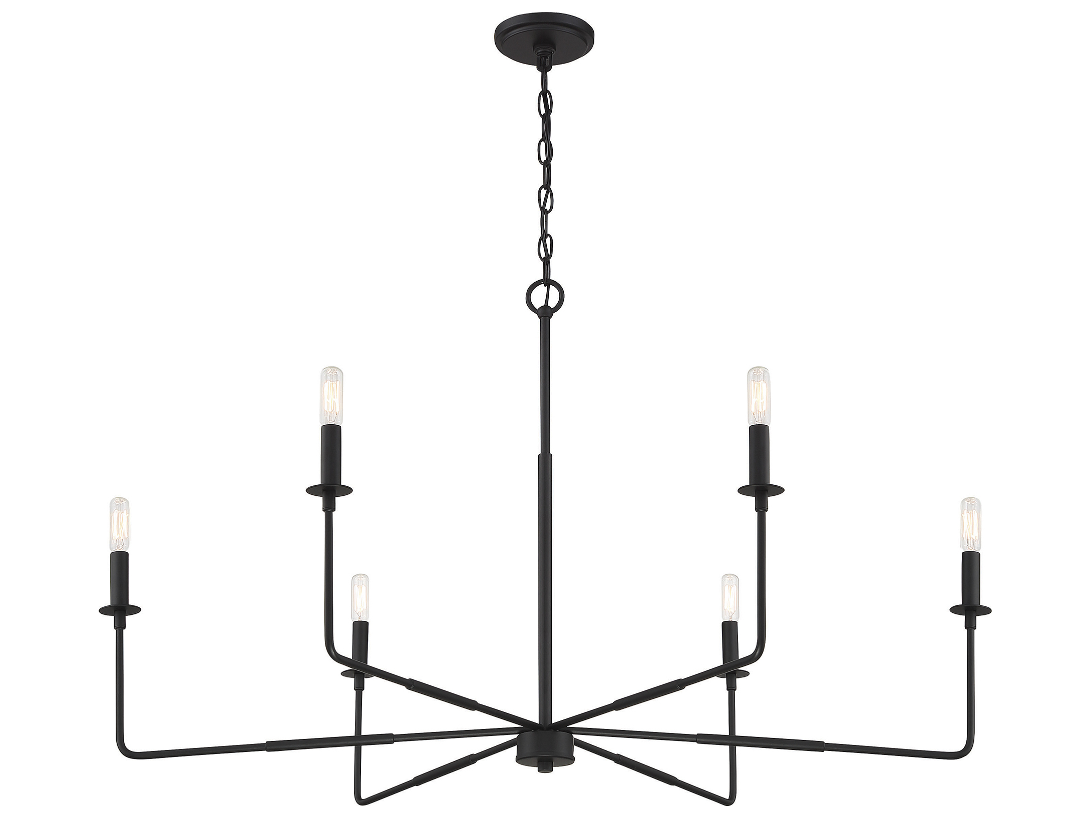 Savoy House Salerno 6Light Matte Black Chandelier SV12221689