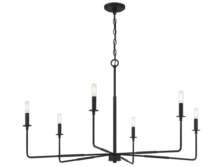 Savoy House Salerno 6Light Matte Black Chandelier SV12221689