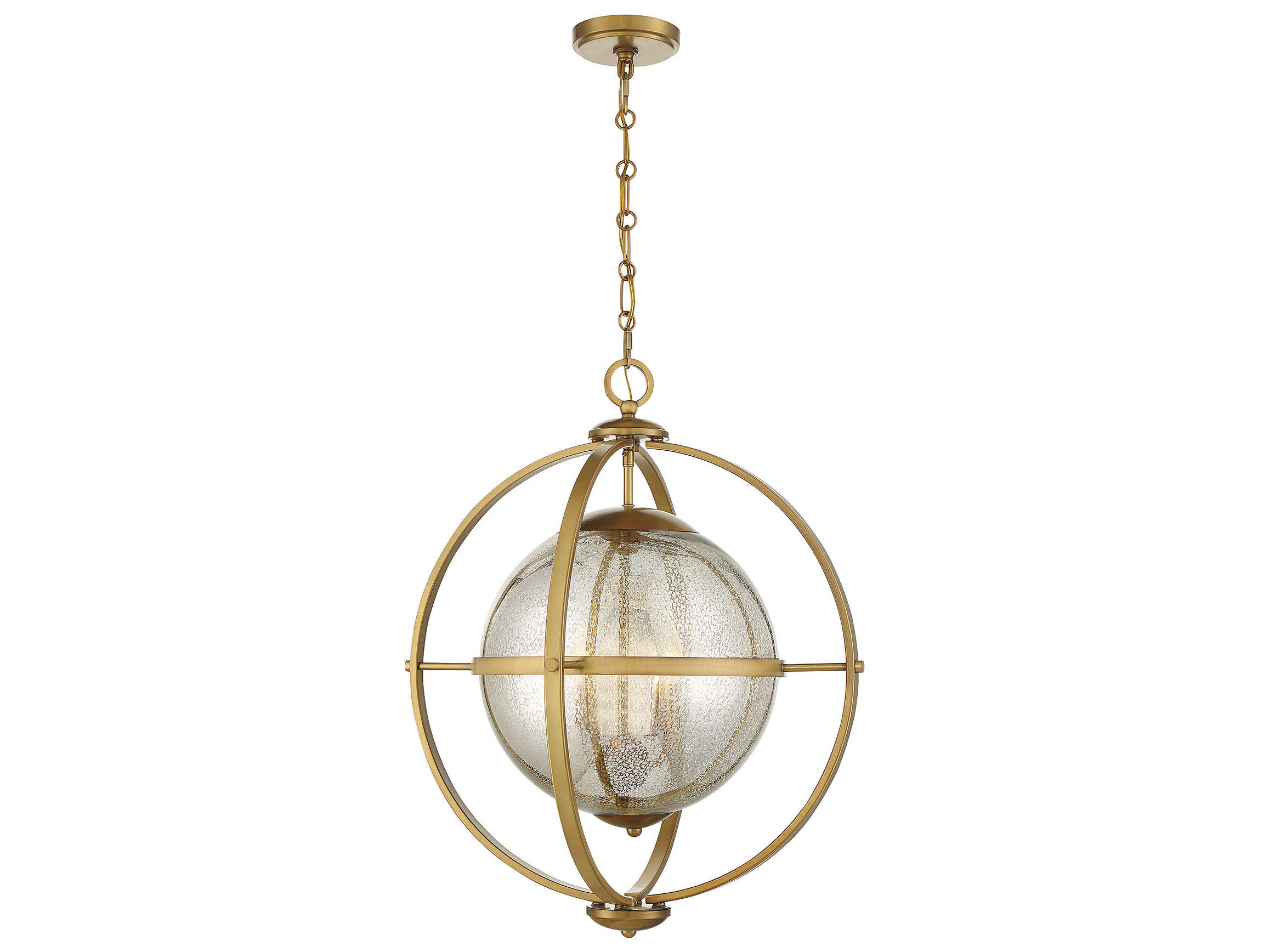 Savoy House Pearl 21" 3Light Warm Brass Glass Globe Pendant SV718723322